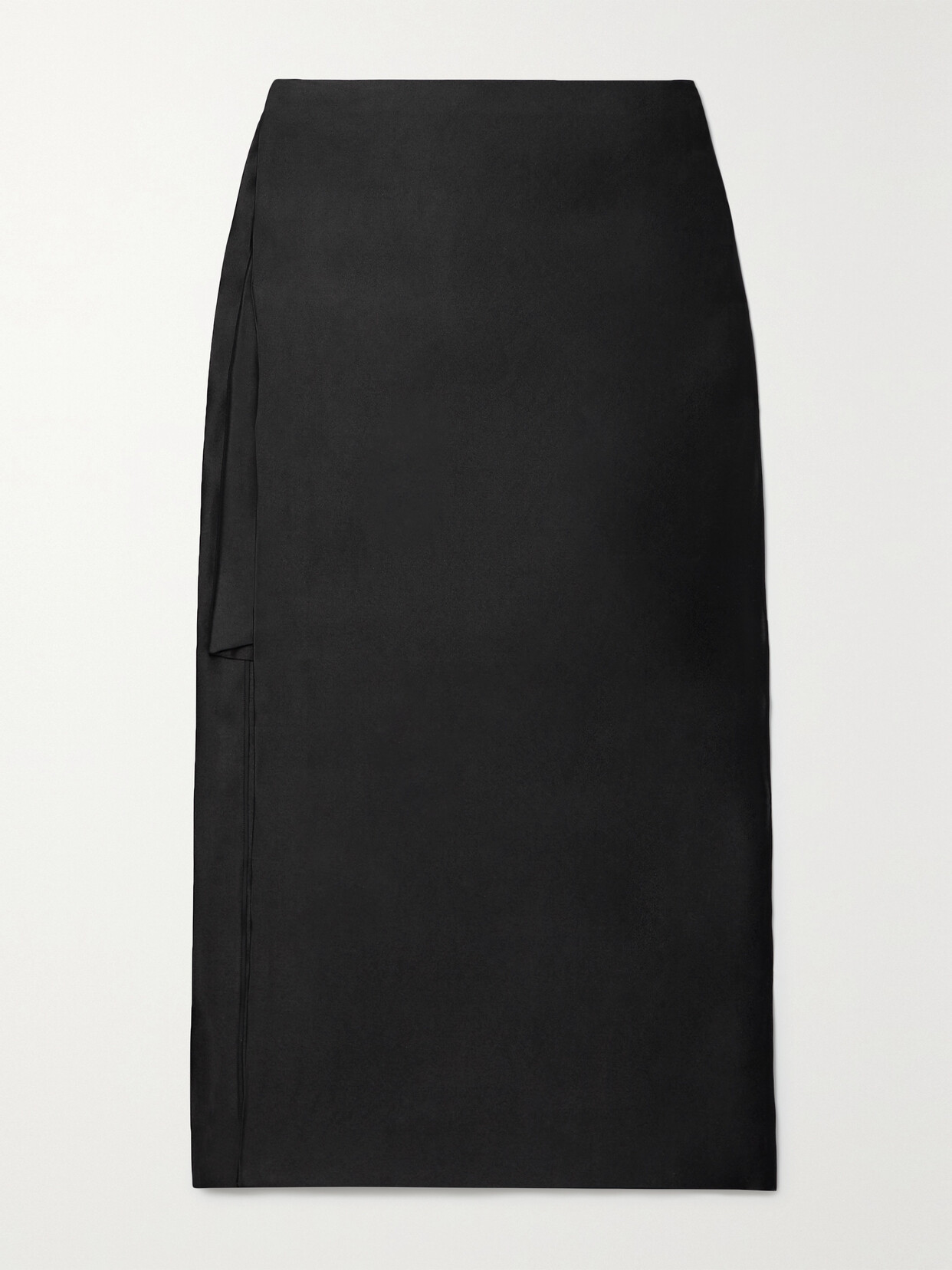 The Row Kanita Layered Silk-satin Midi Skirt In Black