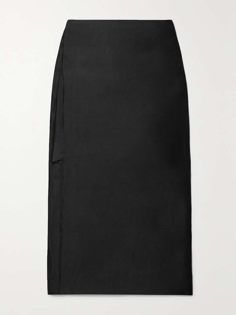 The Row — Kanita layered silk-satin midi skirt