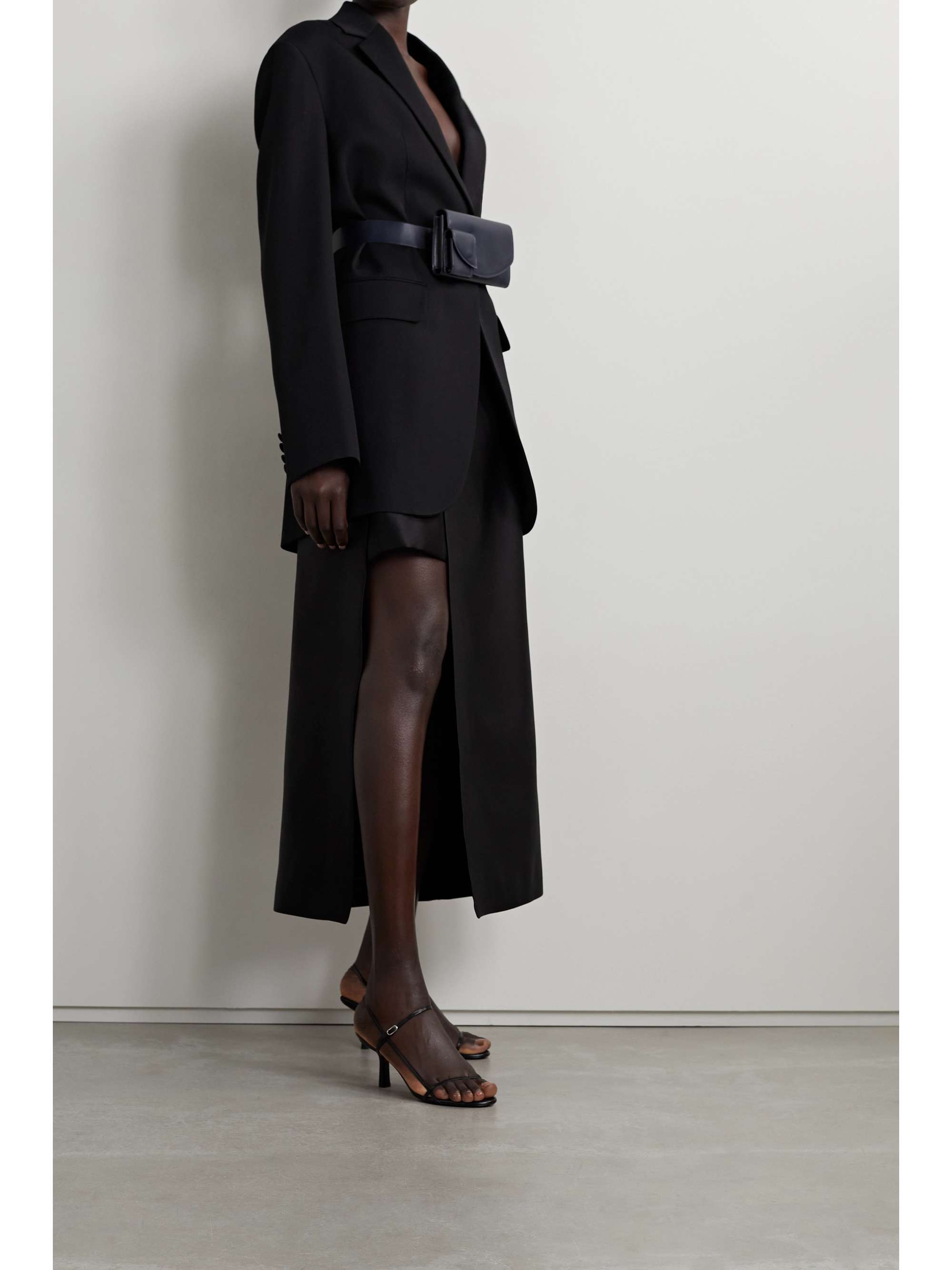 THE ROW Kanita layered silk-satin midi skirt