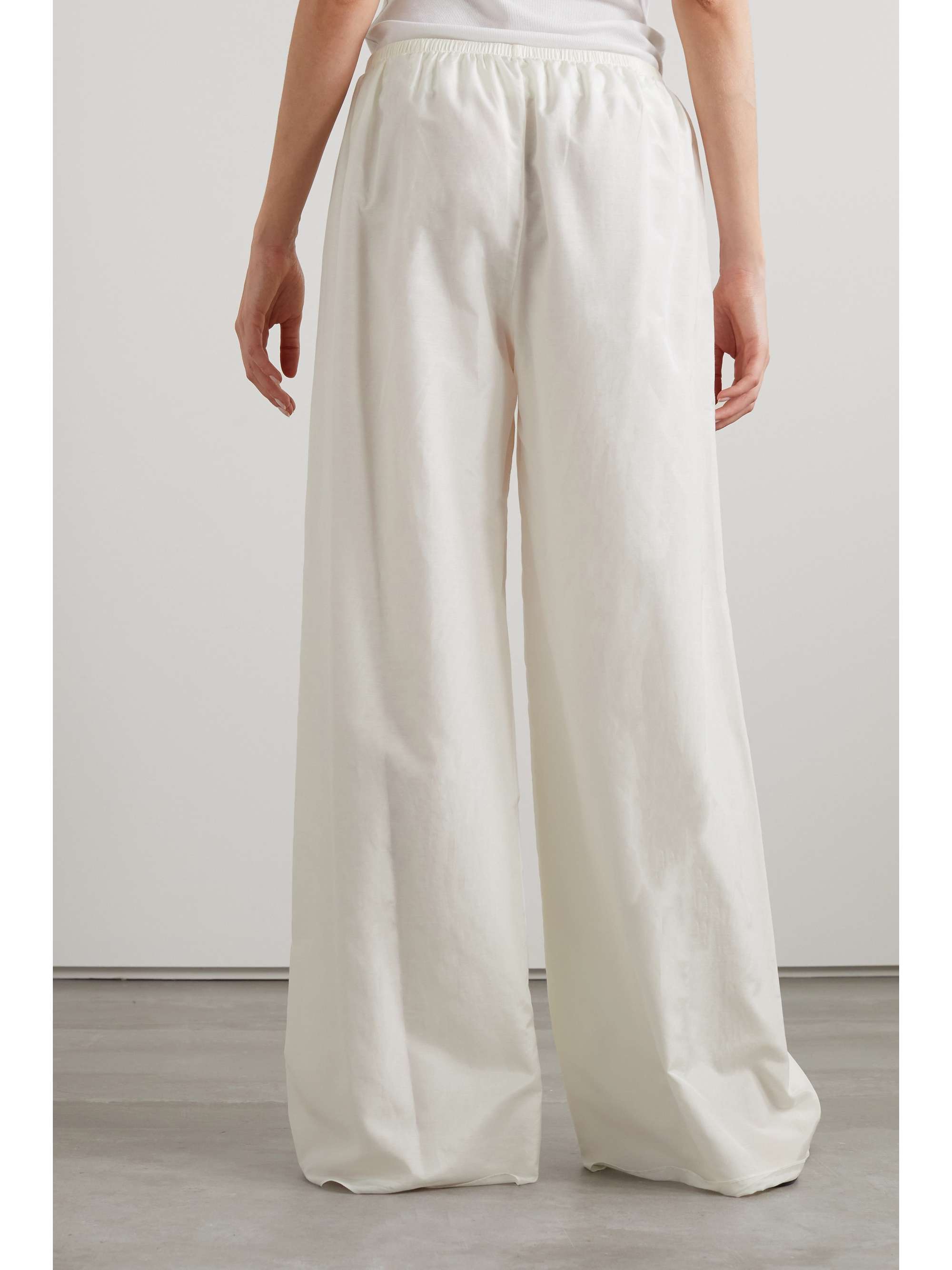 THE ROW Andres cotton and silk-blend poplin wide-leg pants