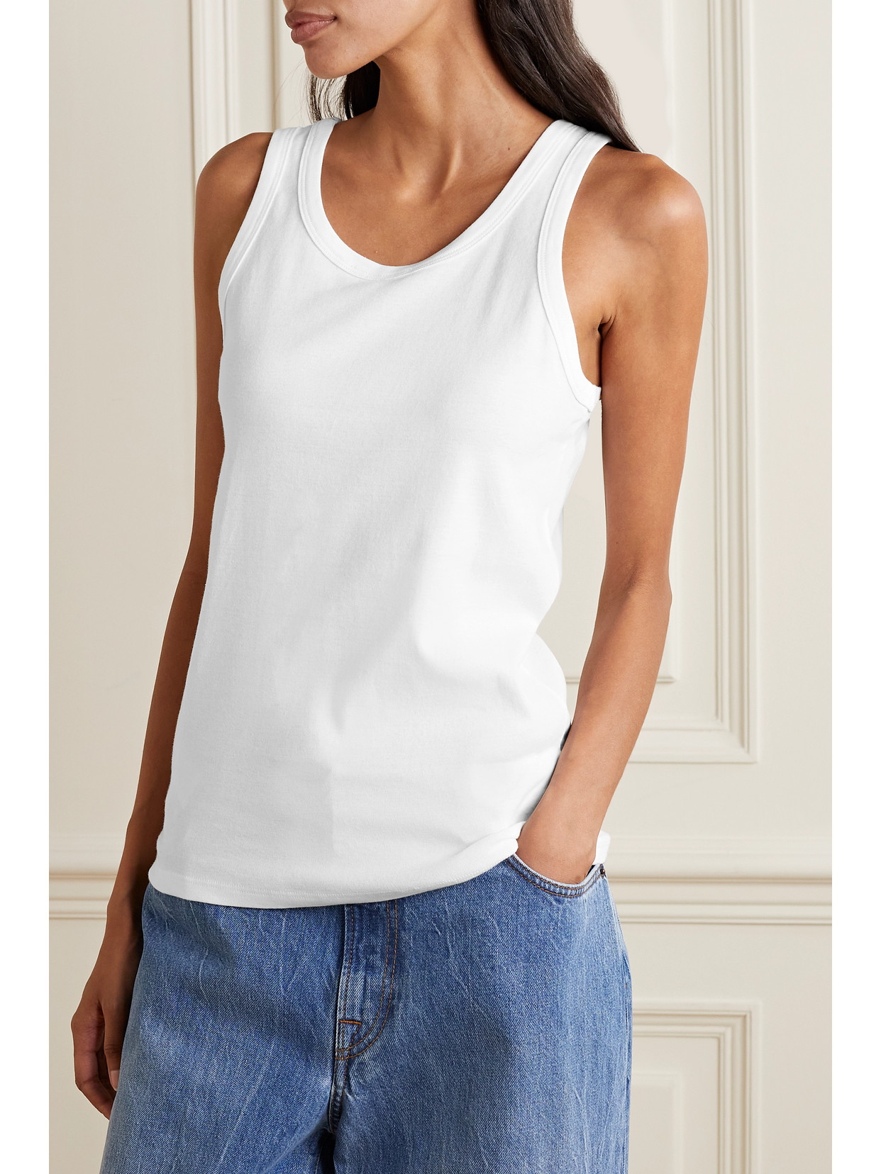 Shop The Row Essentials Frankie Organic Cotton-jersey Tank In White