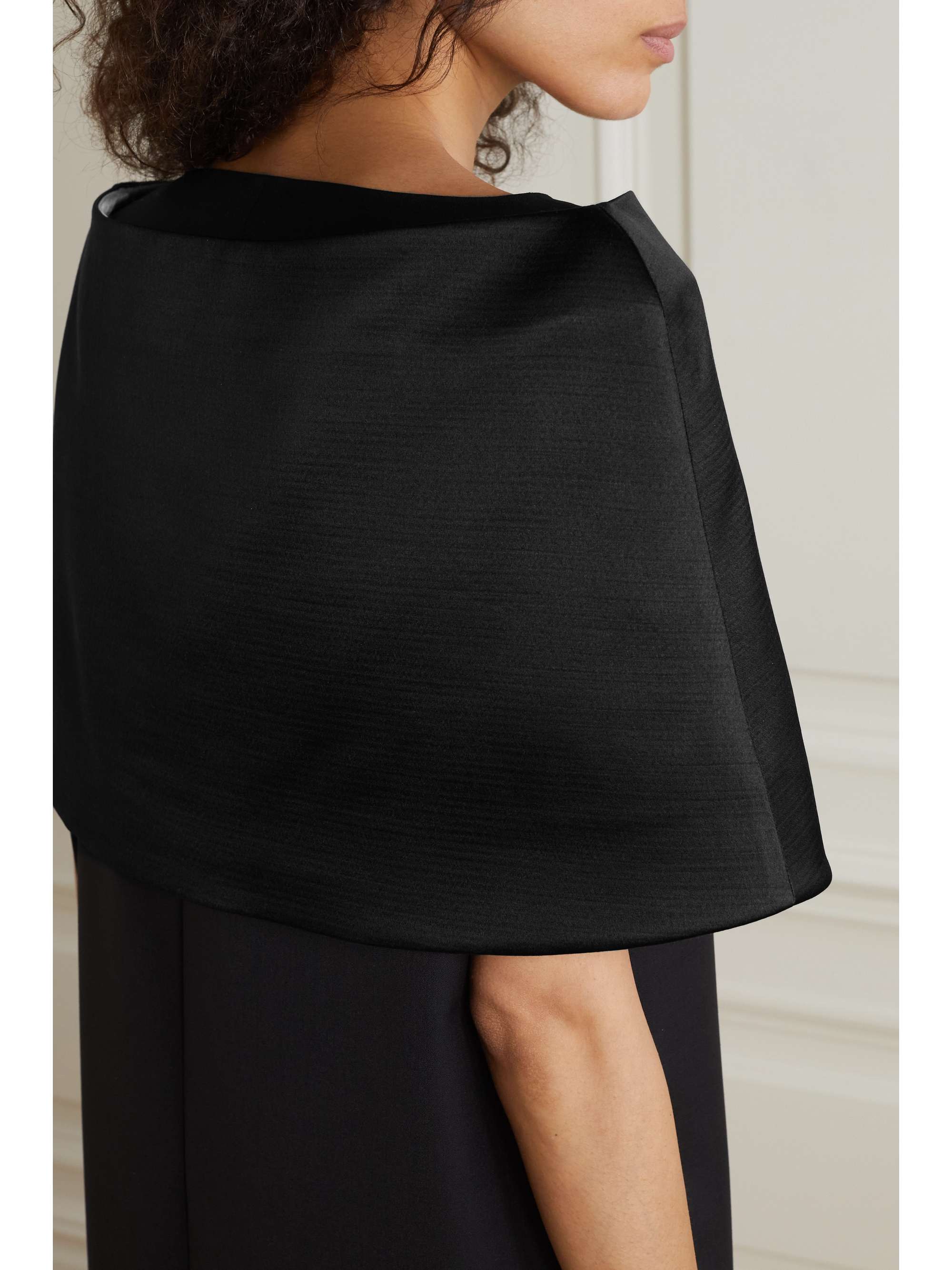 THE ROW Mabel hammered wool and silk-blend satin cape