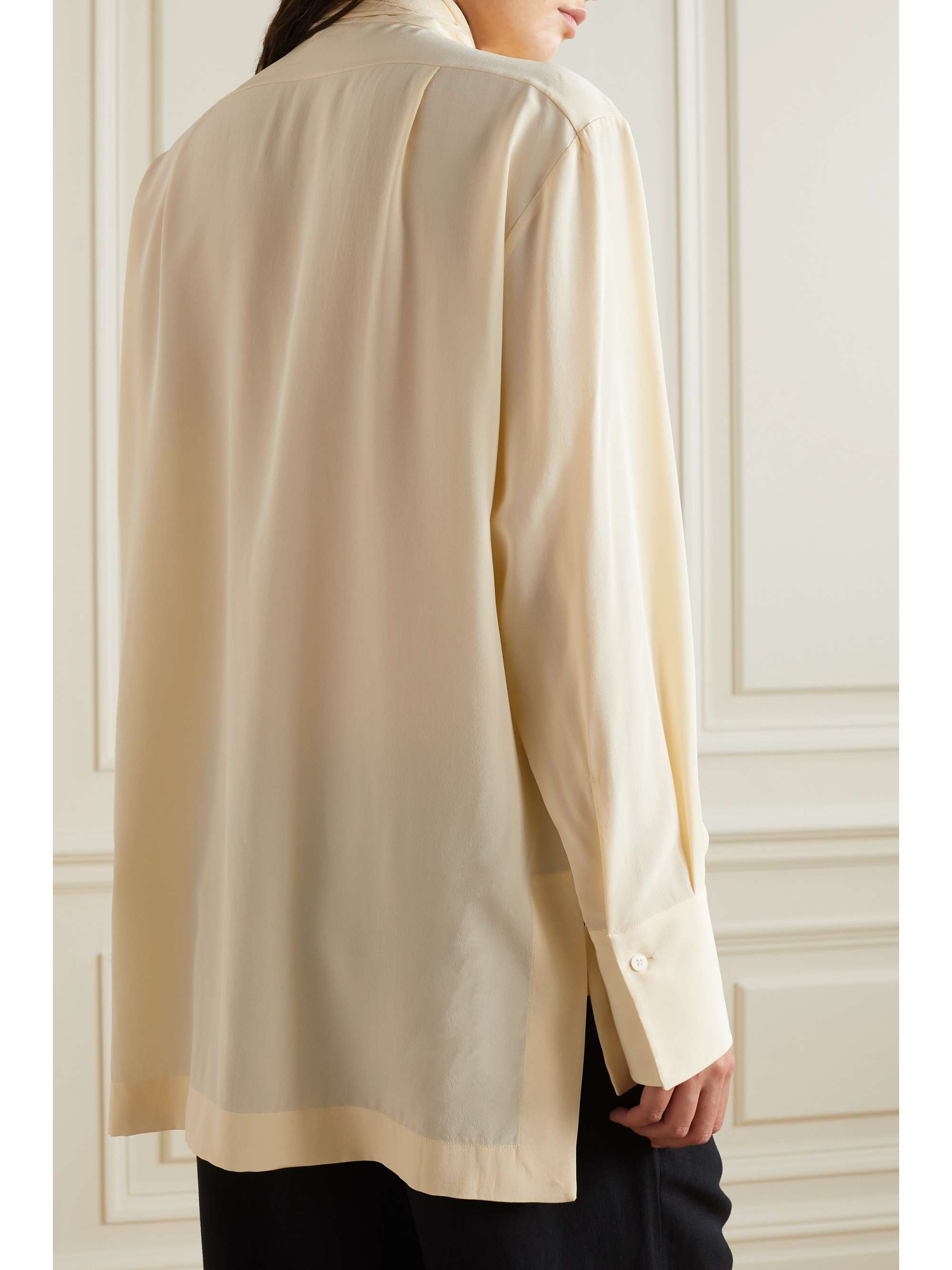 THE ROW Peony tie-detailed silk blouse