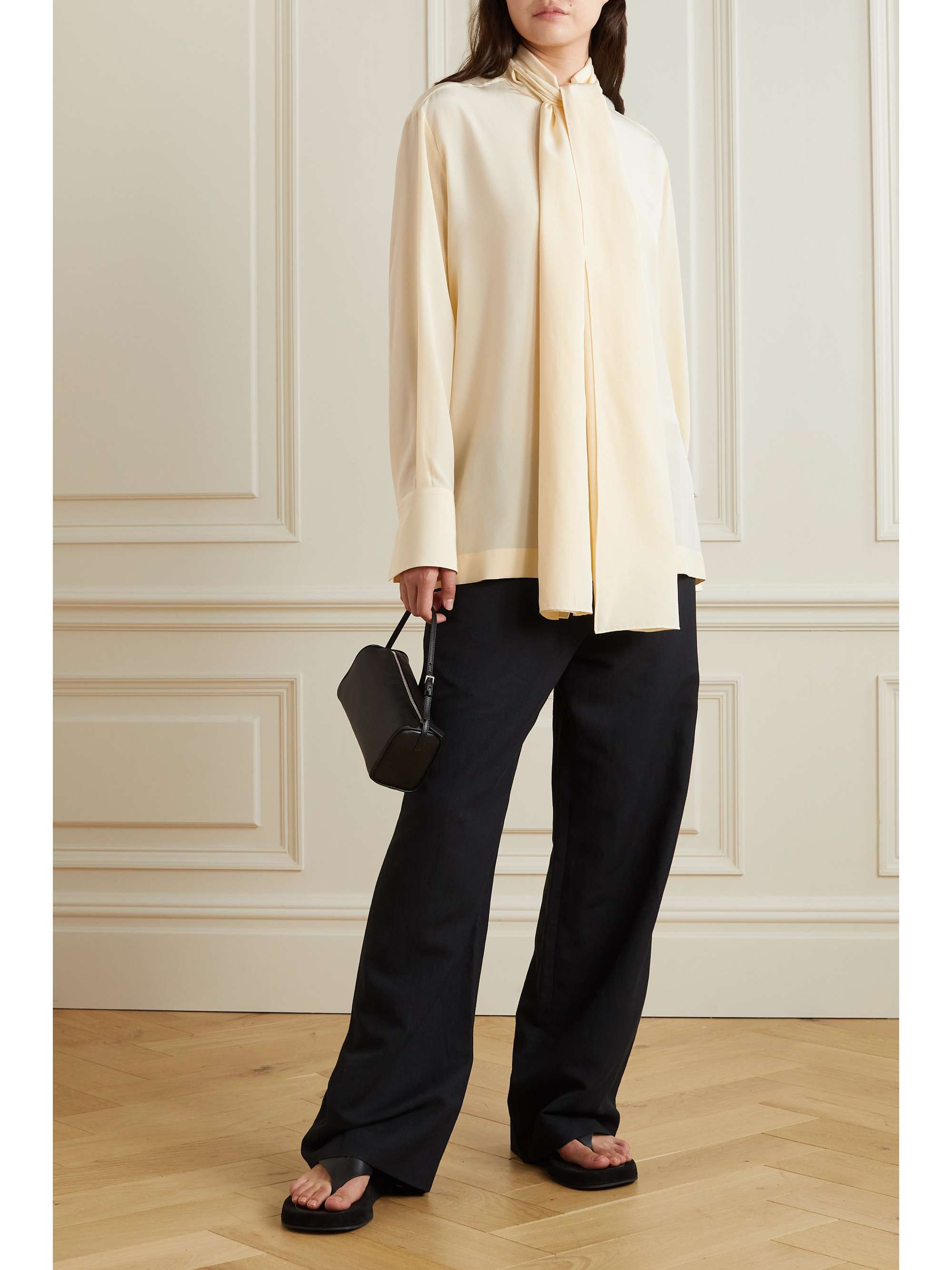 THE ROW Peony tie-detailed silk blouse