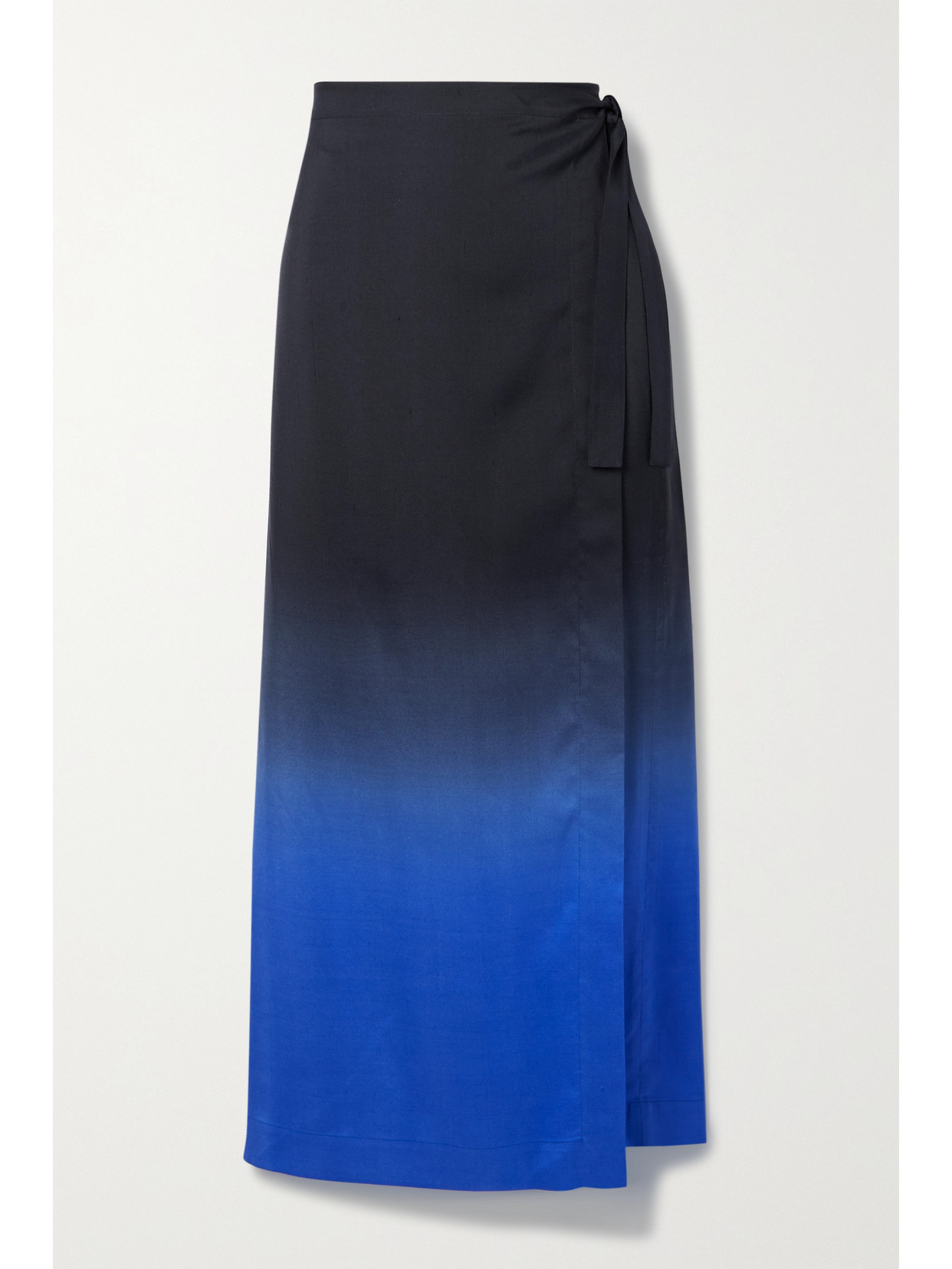 THE ROW KAWA ASYMMETRIC DÉGRADÉ SILK WRAP SKIRT