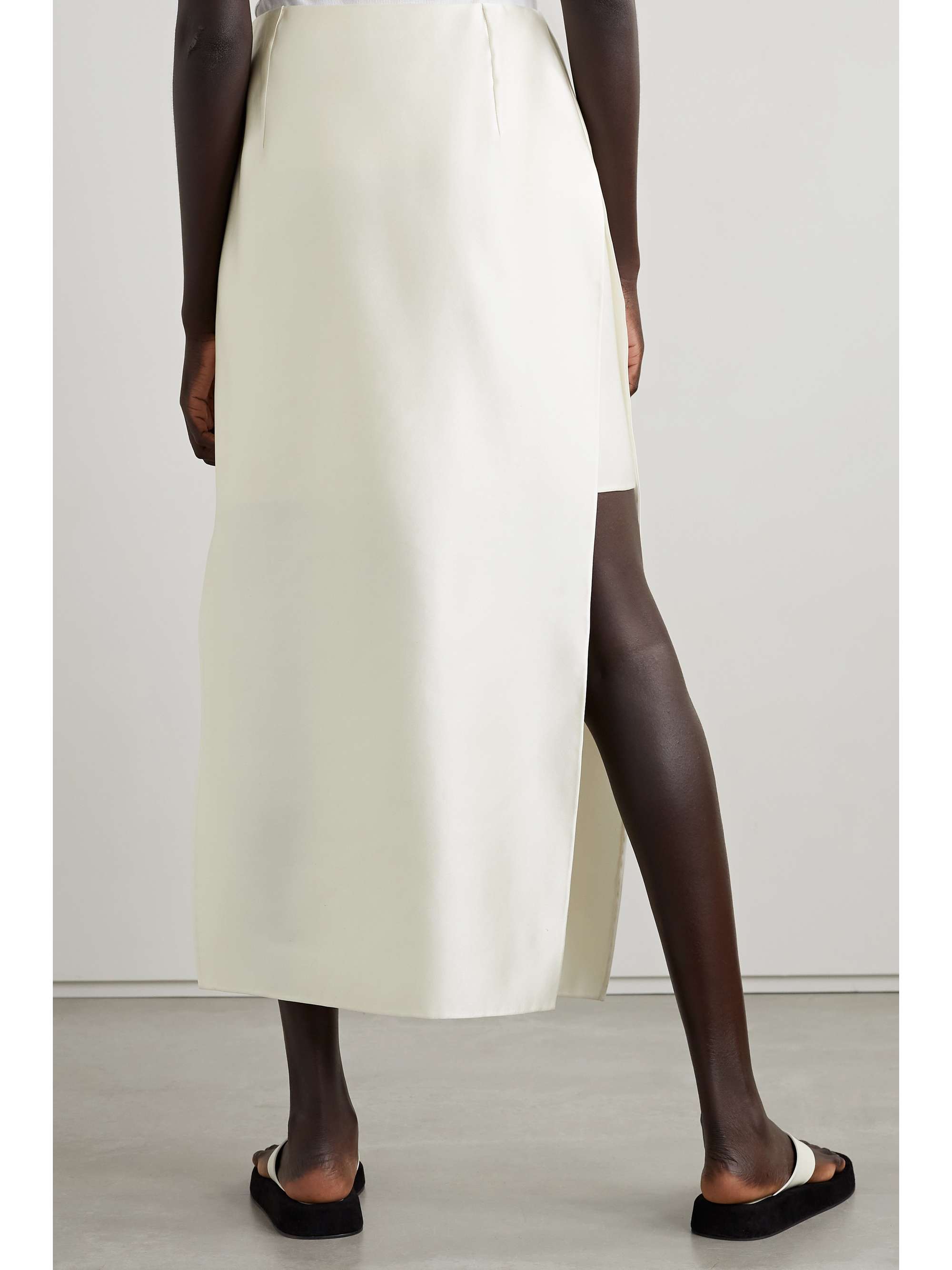 THE ROW Kanita layered silk-satin midi skirt