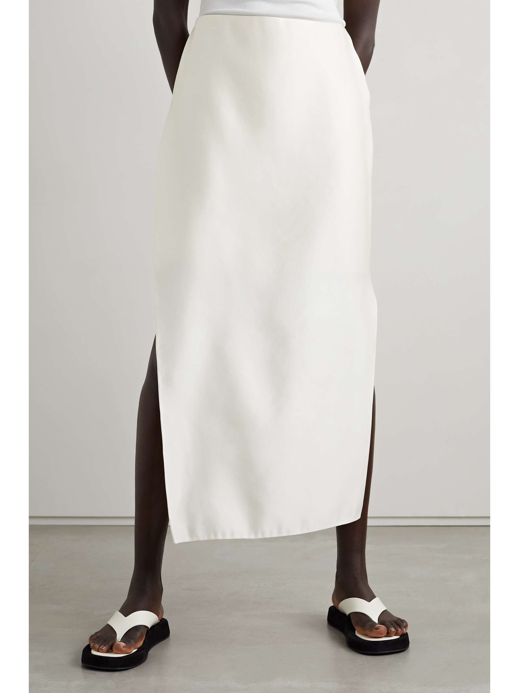 THE ROW Kanita layered silk-satin midi skirt