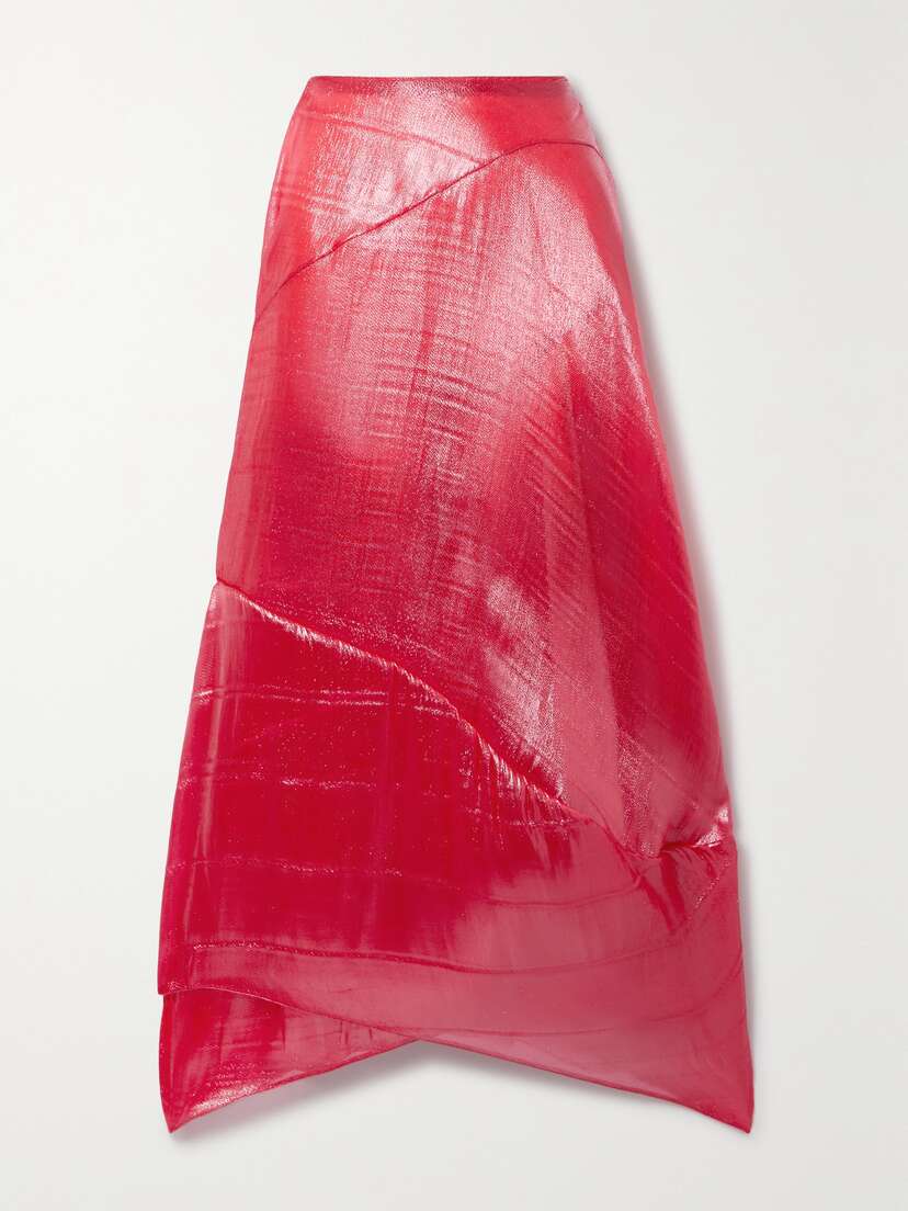 The Row Lopa Asymmetric Layered Paneled Lurex Maxi Skirt