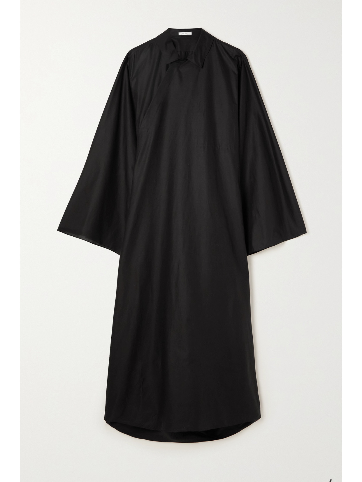 The Row Numa Asymmetric Wrap-effect Cotton-poplin Dress - Black