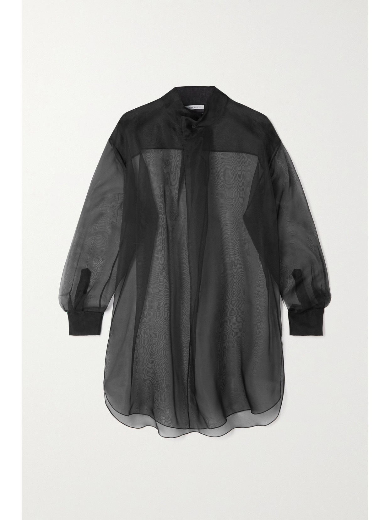The Row Talia Oversized Silk-organza Shirt - Black