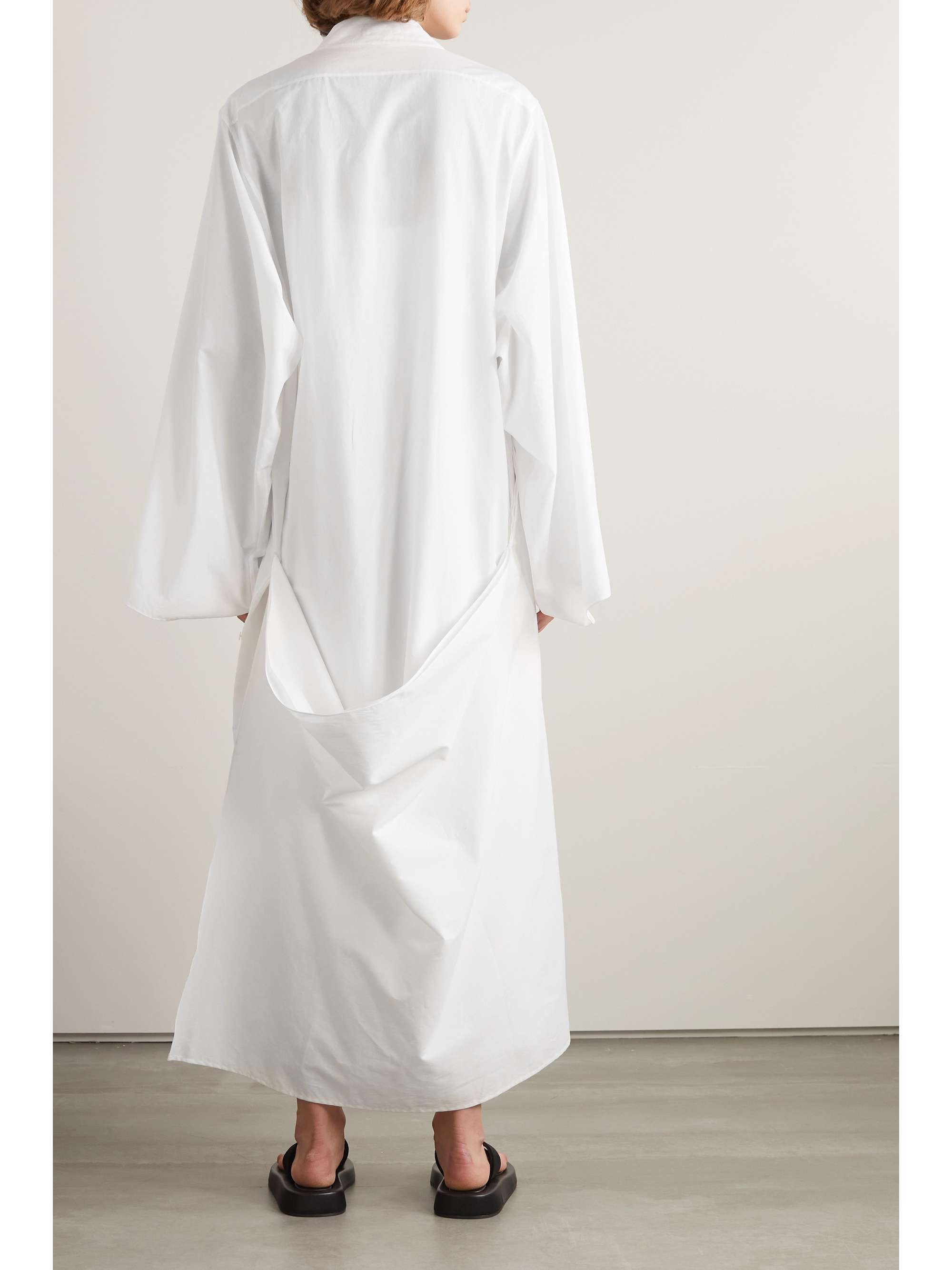 THE ROW Numa asymmetric wrap-effect cotton-poplin dress