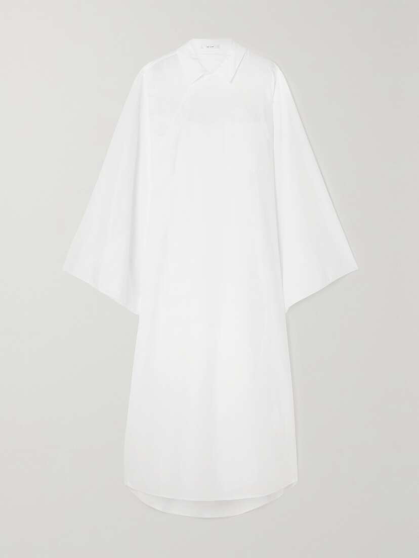 The Row Numa Wrap-effect Cotton-poplin Maxi Dress