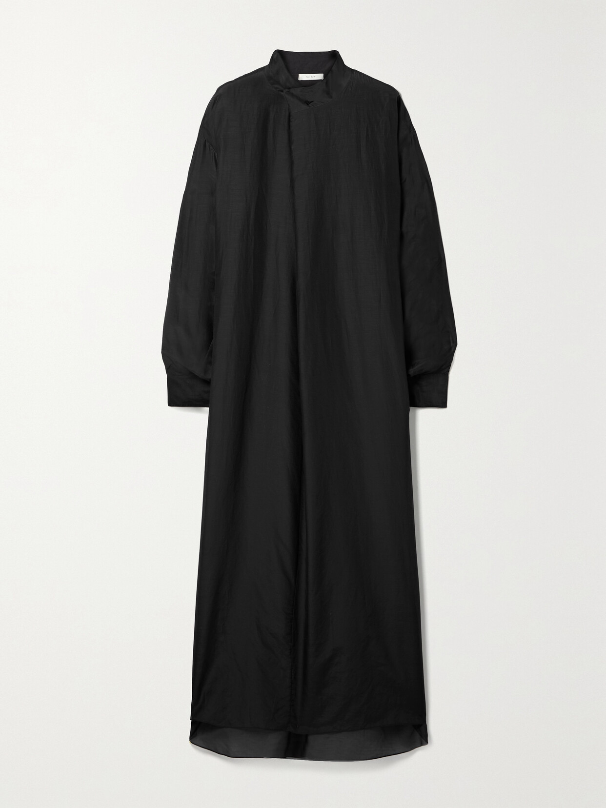The Row Atla Oversized Cotton And Silk-blend Voile Midi Dress - Black
