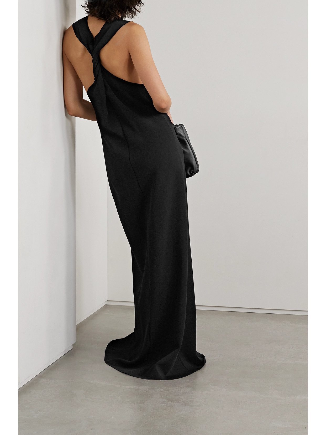 Shop The Row Ingmar Twist-back Jersey Gown In Black