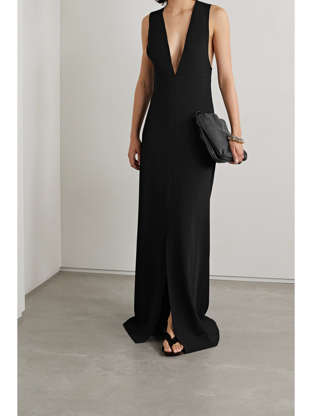 Shop The Row Ingmar Twist-back Jersey Gown In Black