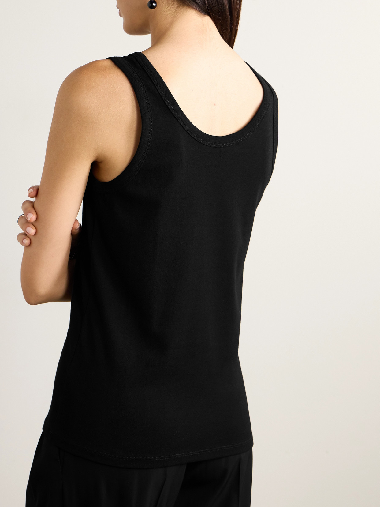 Shop The Row Essentials Frankie Organic Cotton-jersey Tank In Black