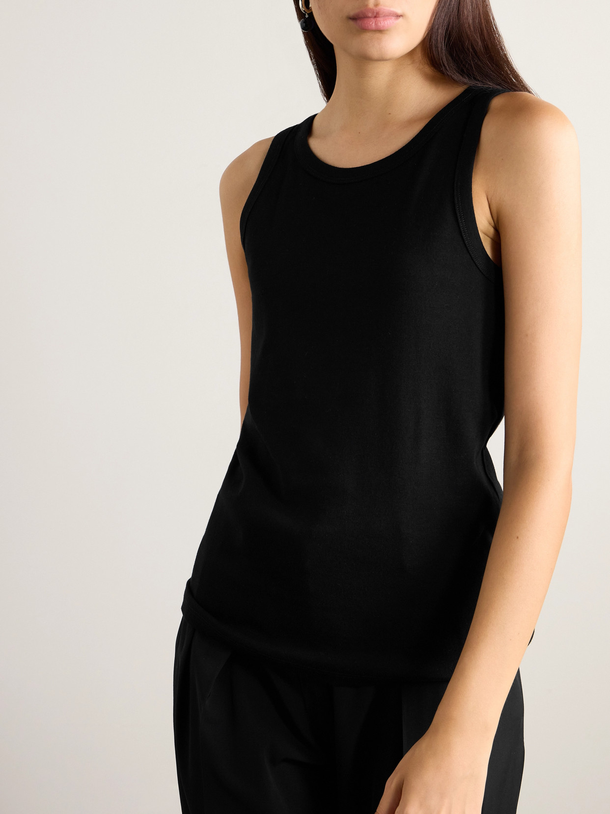 Shop The Row Essentials Frankie Organic Cotton-jersey Tank In Black