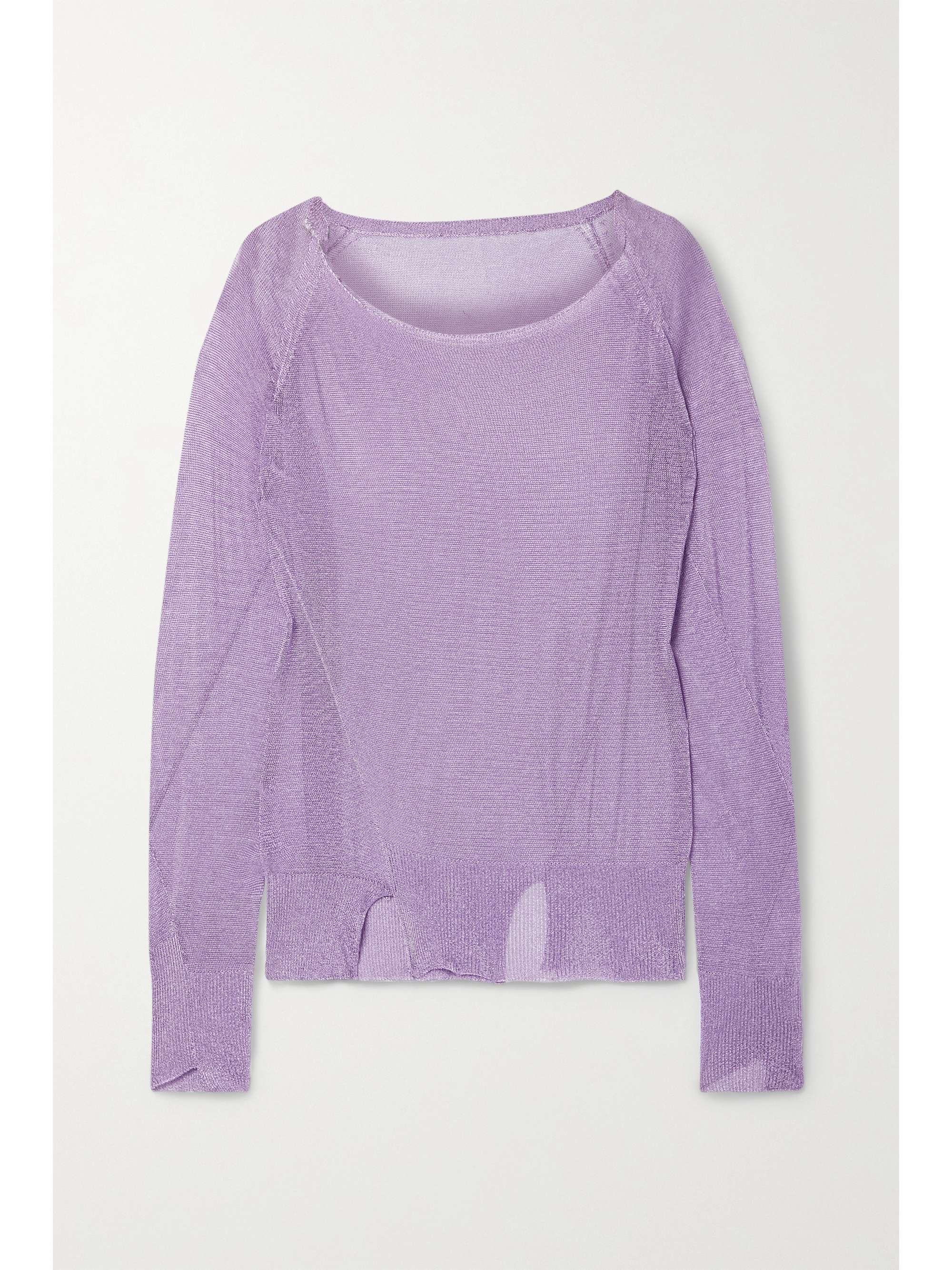 Giro asymmetric open-knit Lurex sweater 