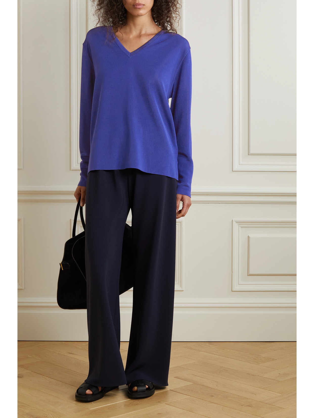 Shop The Row Lucla Knitted Sweater In Blue