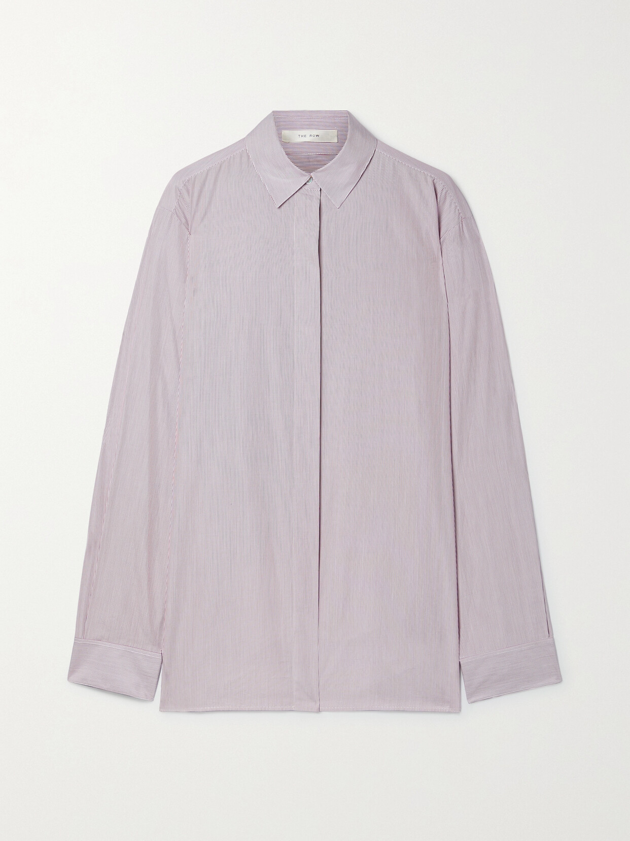 The Row - Big Sisea Pinstriped Cotton-poplin Shirt - Lilac - x large