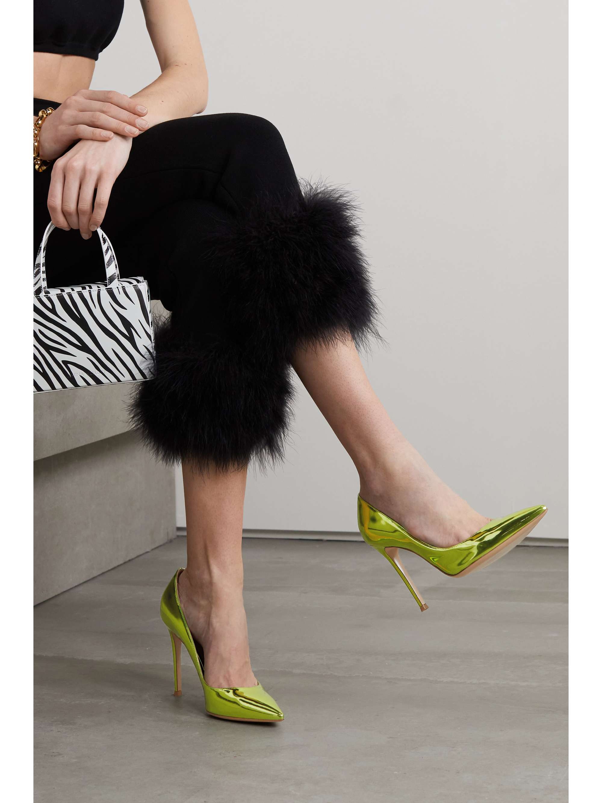 Green Gianvito 105 metallic patent 
