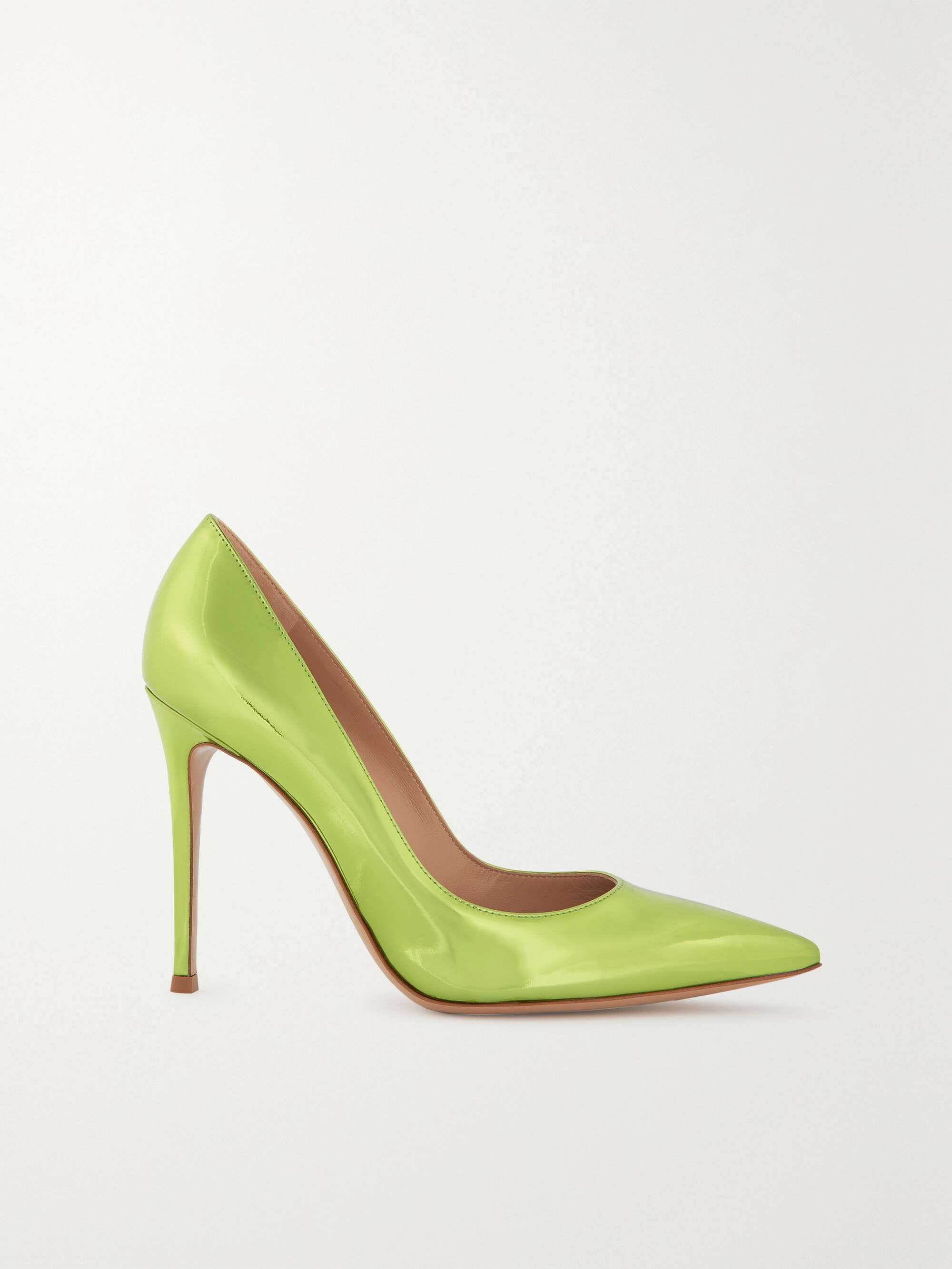 Green Gianvito 105 metallic leather 