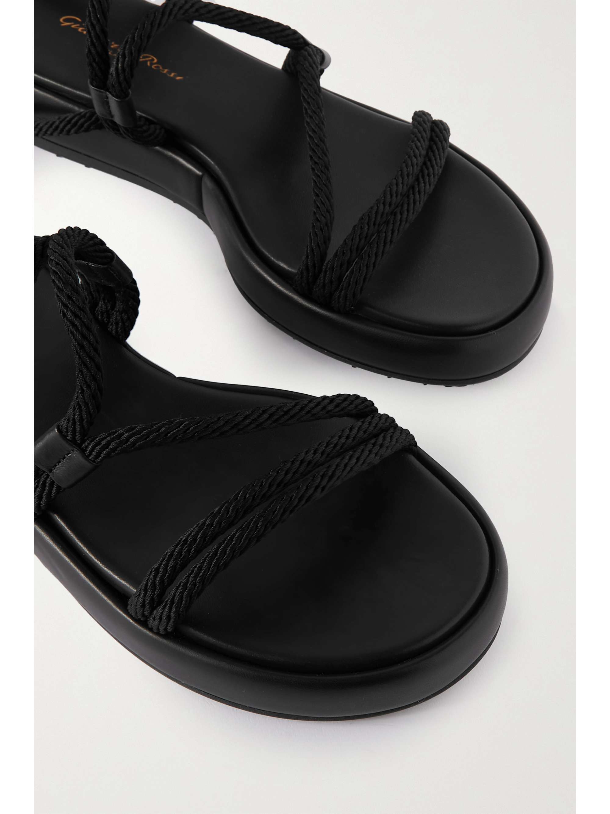 GIANVITO ROSSI 绑带式绳索皮革凉鞋