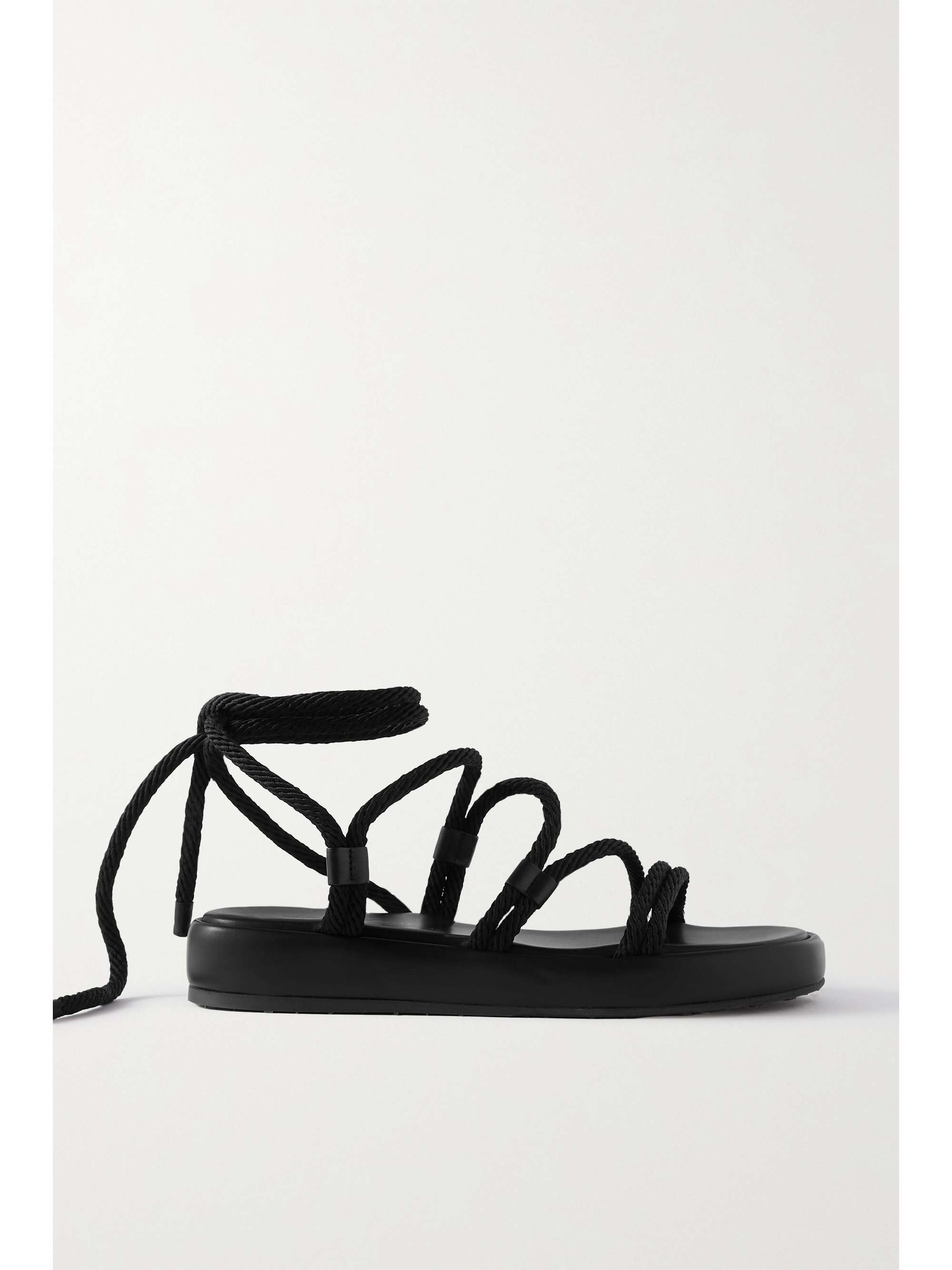 GIANVITO ROSSI Lace-up leather-trimmed rope sandals | NET-A-PORTER