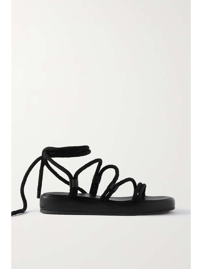 Gianvito Rossi Lace-up Leather-trimmed Rope Sandals