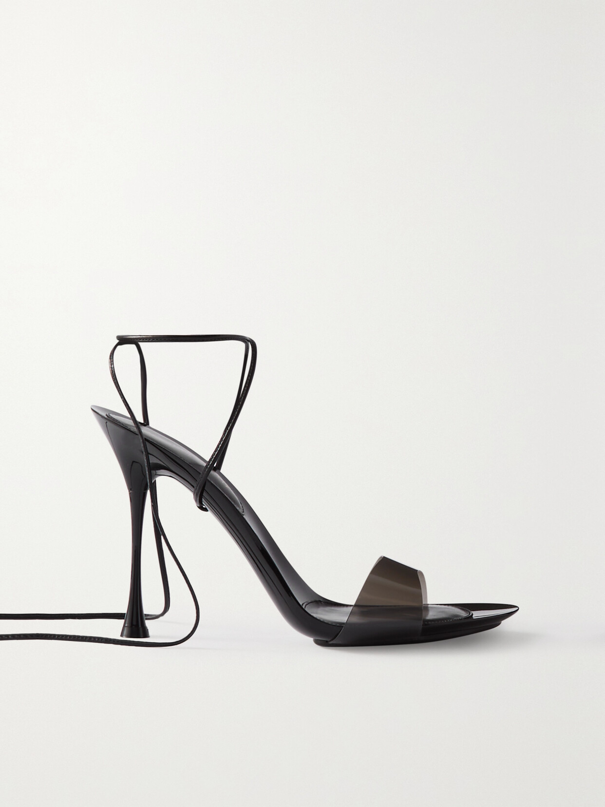 Gianvito Rossi Spice Glass 95 Leather And Pvc Sandals - Black