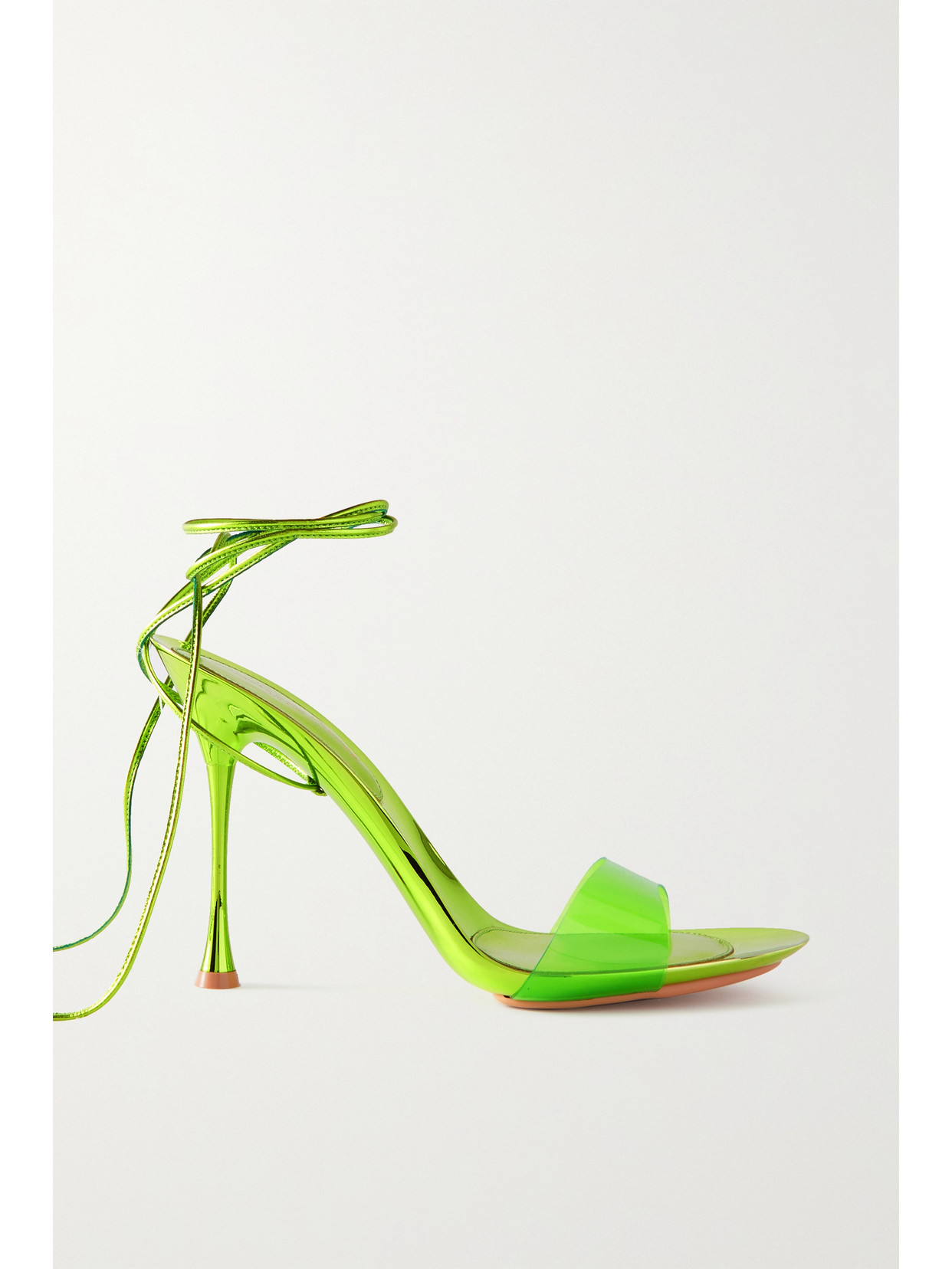 Gianvito Rossi Spice Glass 95 Leather And Pvc Sandals In Green