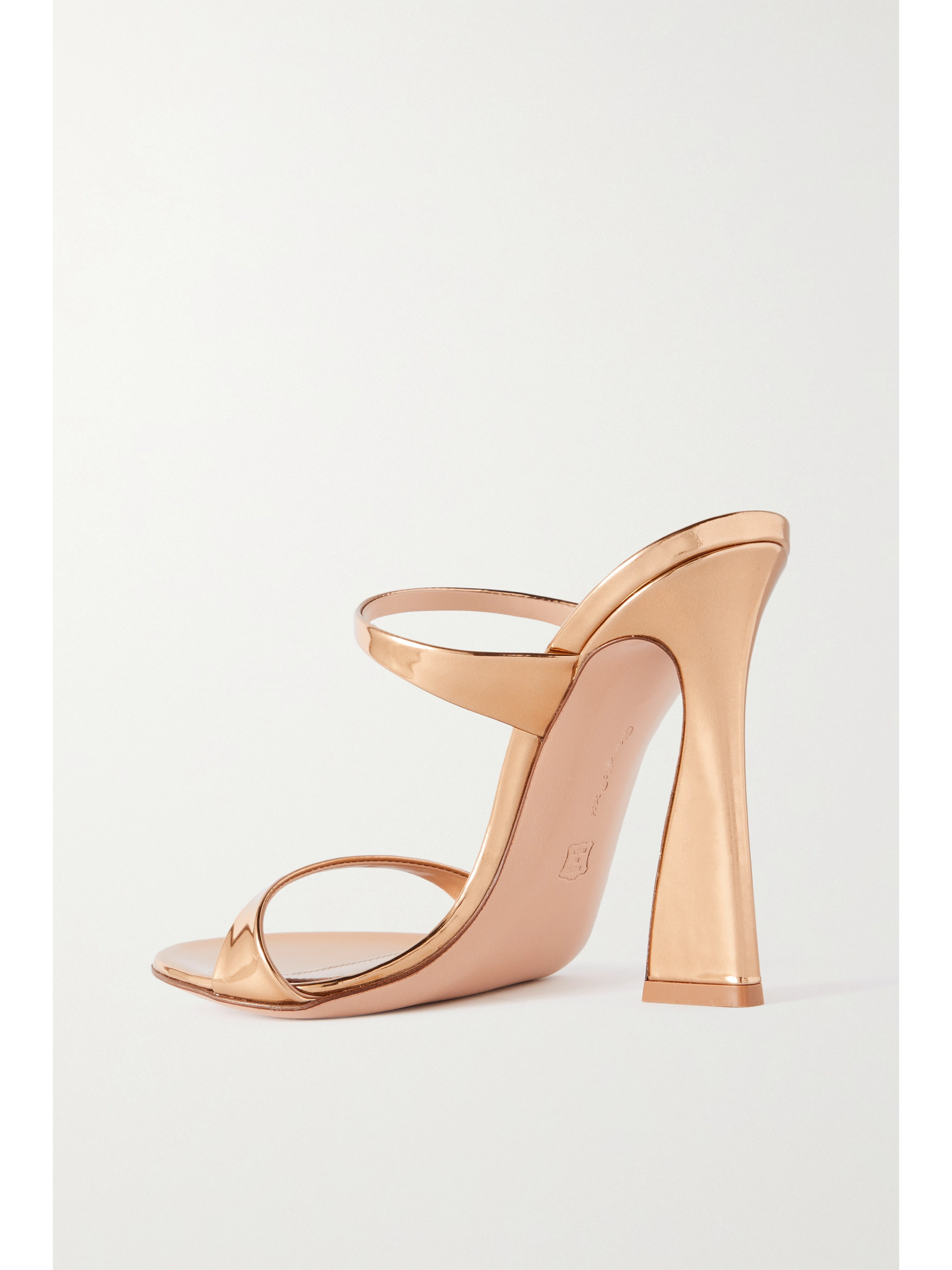 GIANVITO ROSSI Aura 105 metallic leather mules