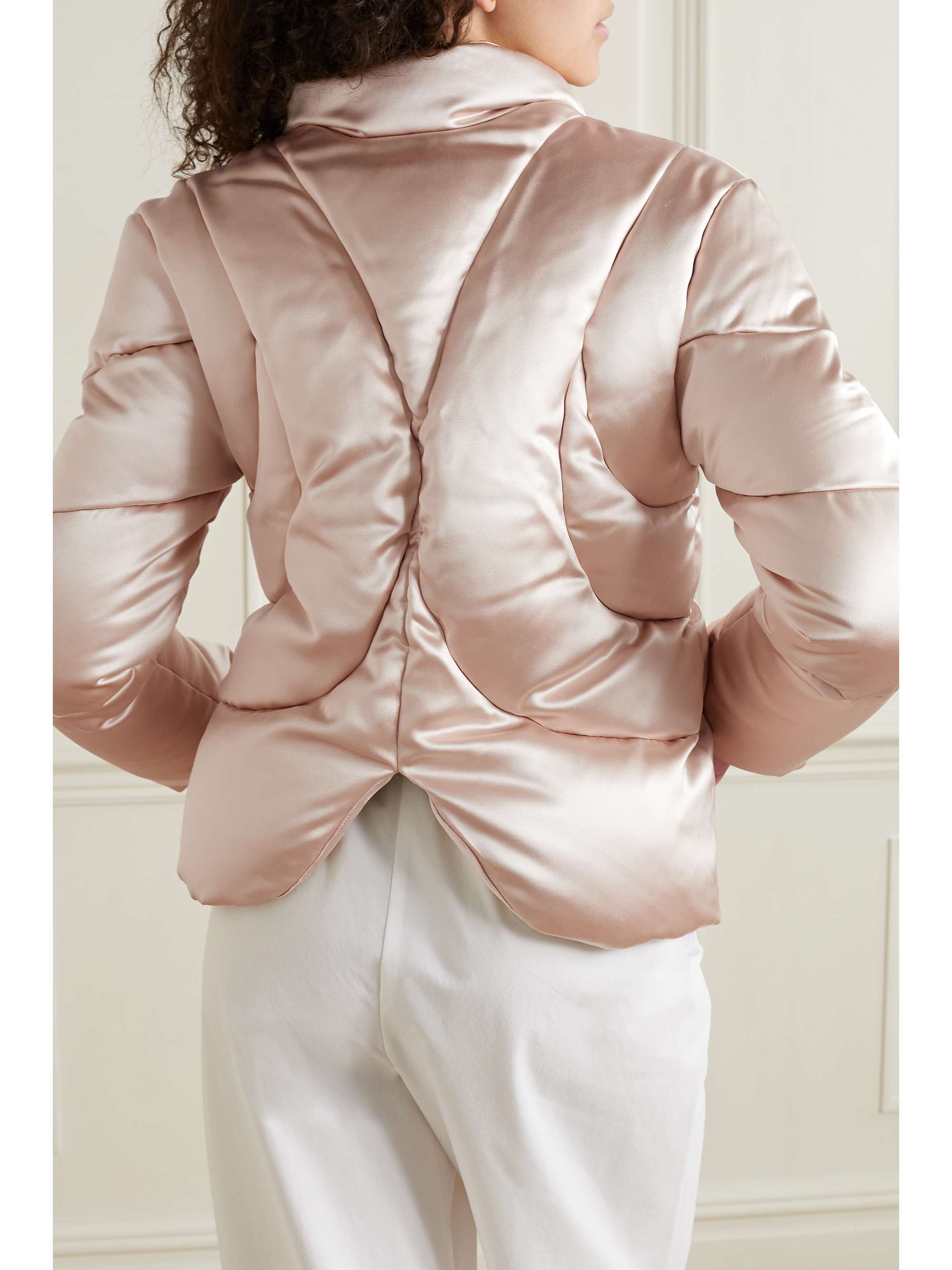 INTERIOR The Mira quilted silk-satin down jacket