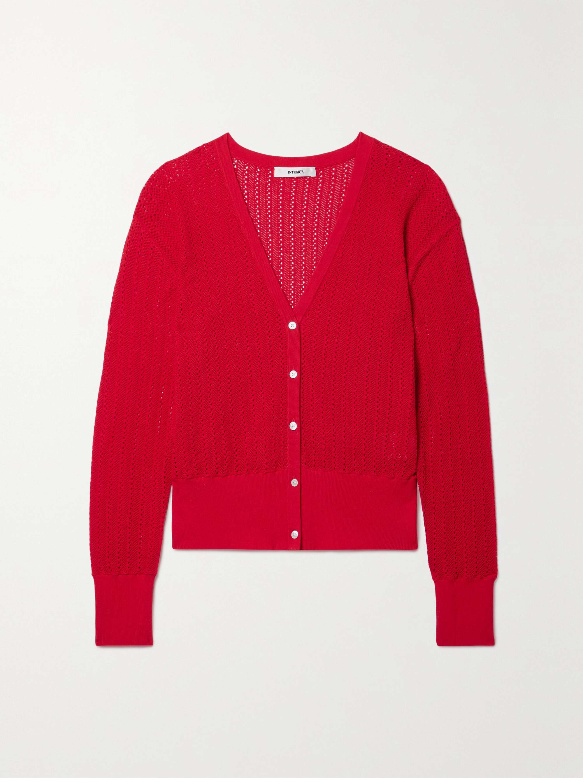 The Juliet pointelle knit cotton blend cardigan