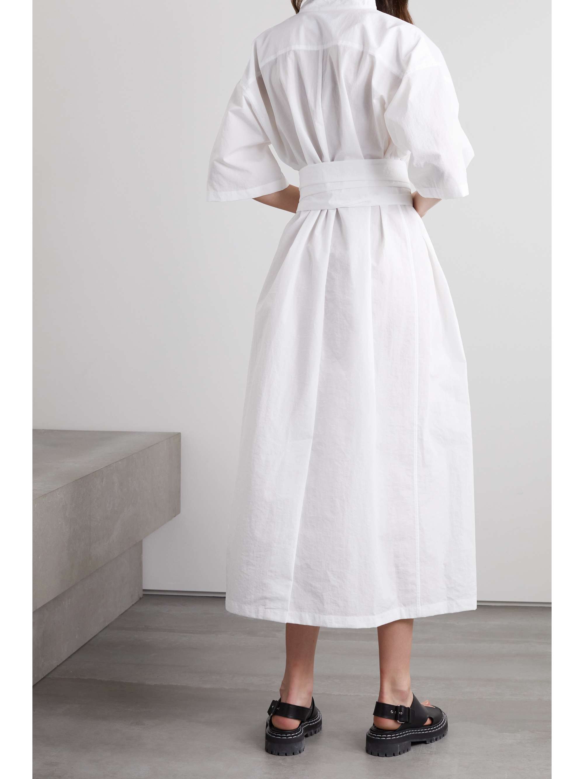 LE 17 SEPTEMBRE Belted shell midi shirt dress NETAPORTER