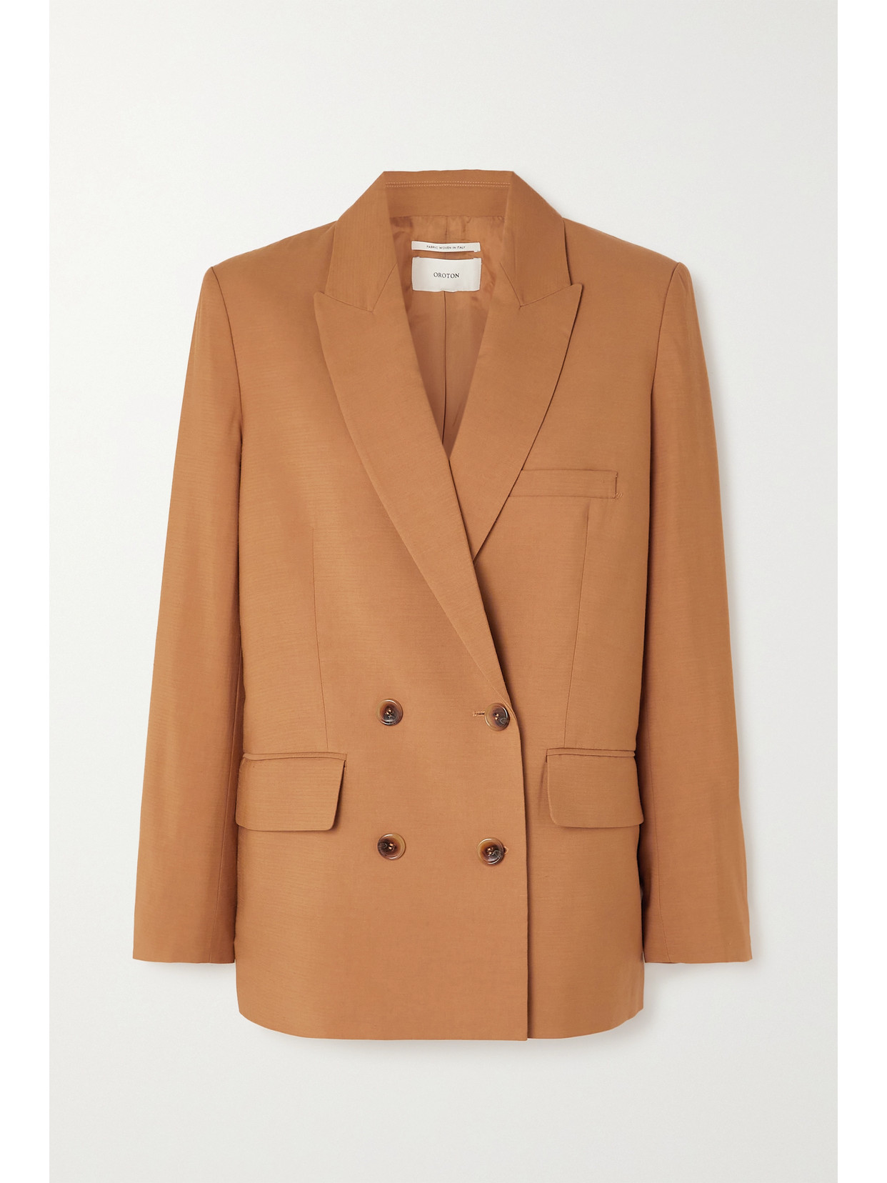 Oroton Oversized Crepe Blazer In Brown