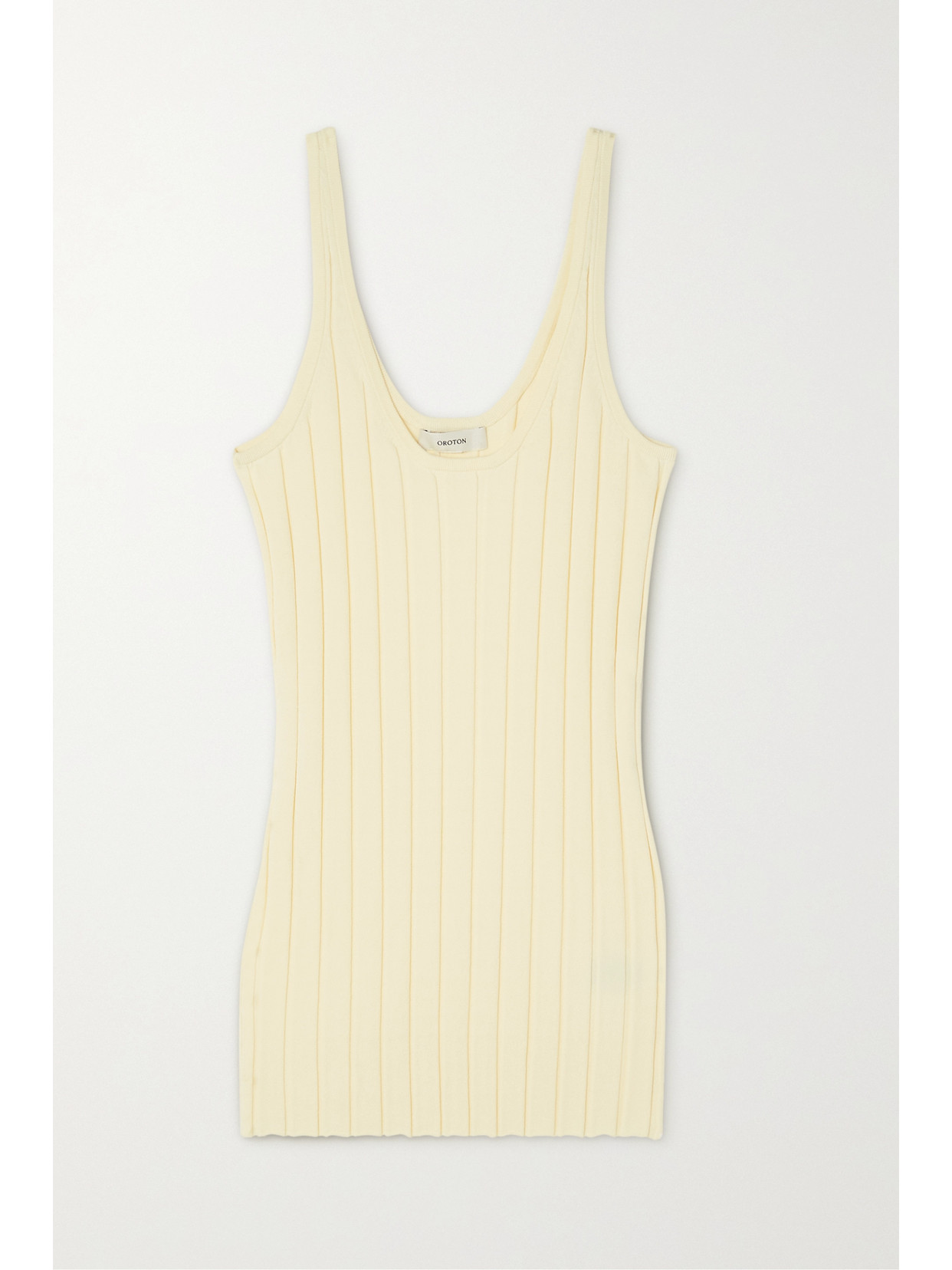 Oroton Ribbed-knit Tank Top In Ecru