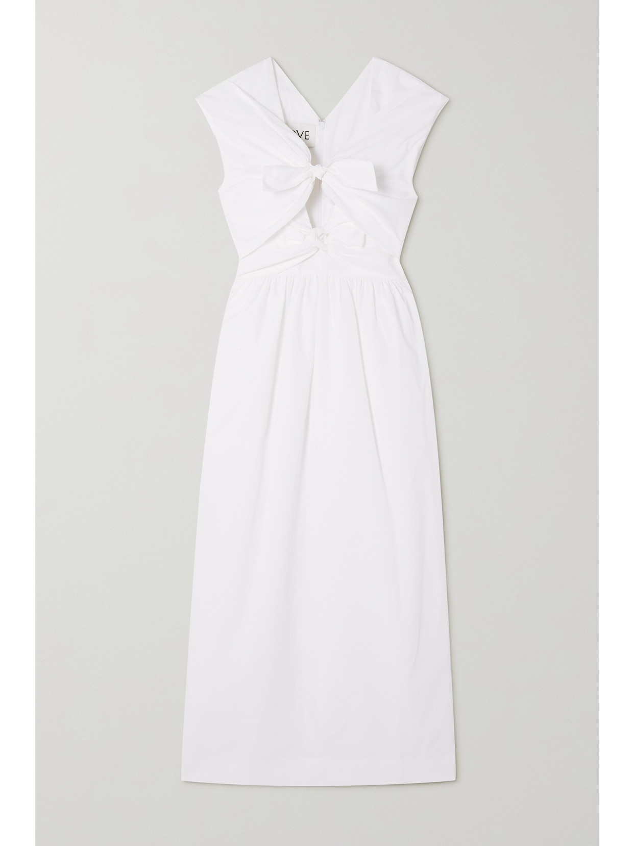 TOVE Nina Knotted Cutout Cotton-poplin Midi Dress