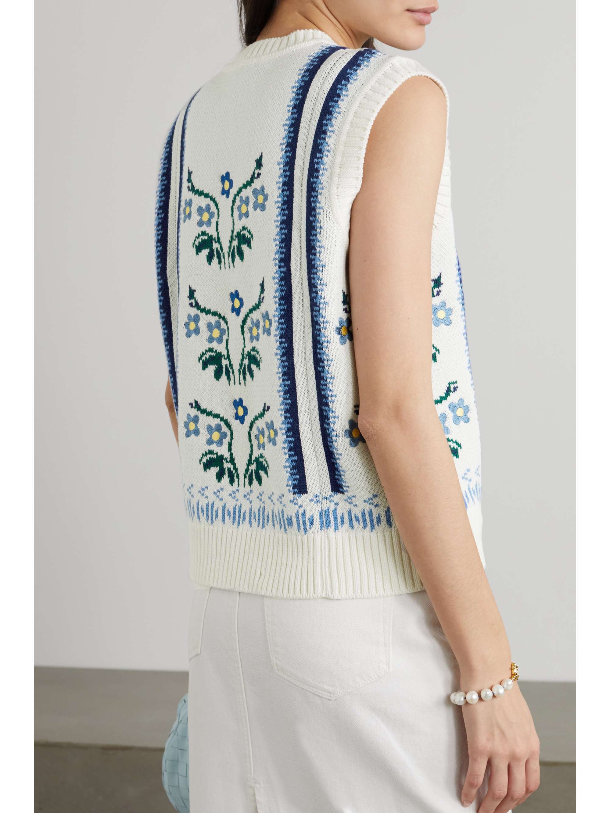 LUG VON SIGA Cordelia embroidered jacquard-knit cotton vest