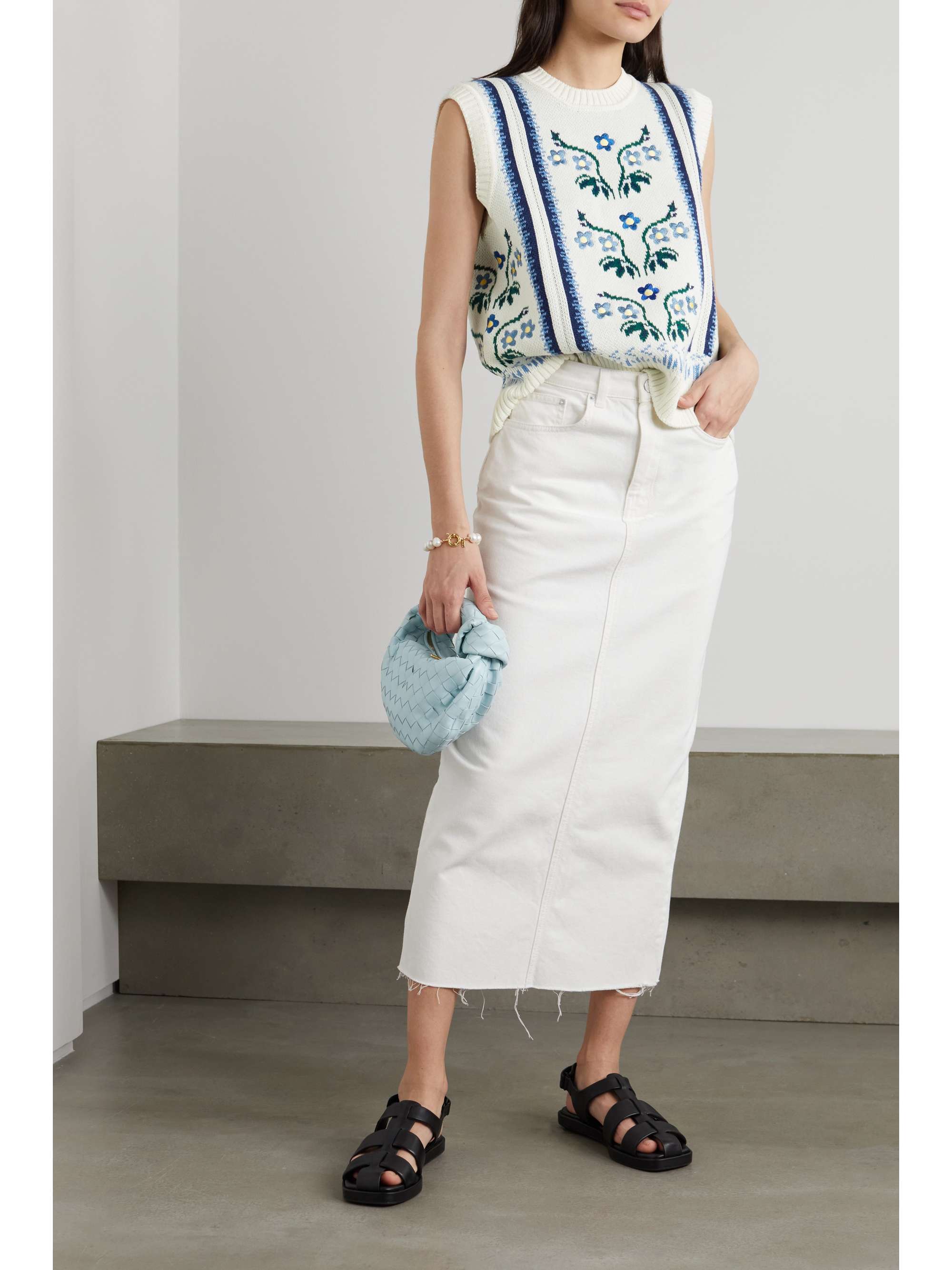 LUG VON SIGA Cordelia embroidered jacquard-knit cotton vest