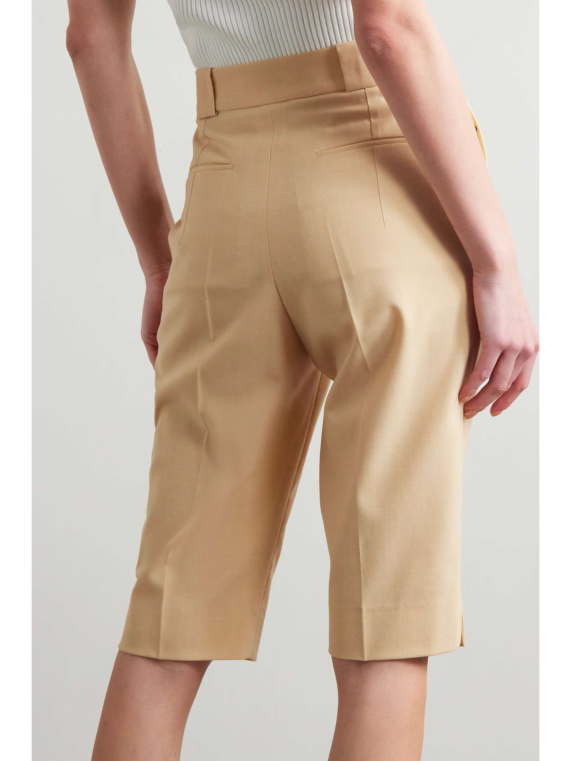 LVIR Pleated wool-blend shorts