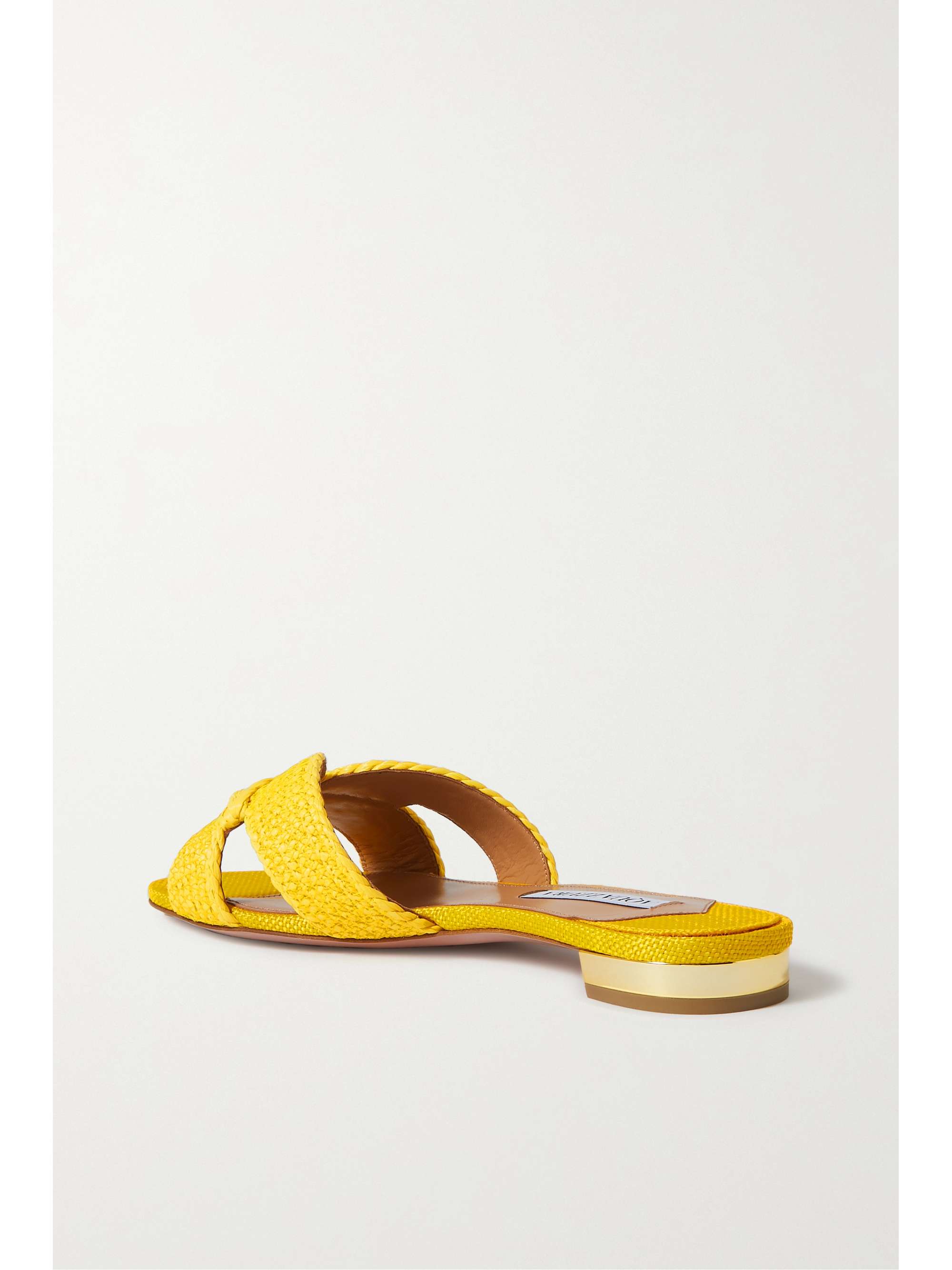 AQUAZZURA Rope raffia slides