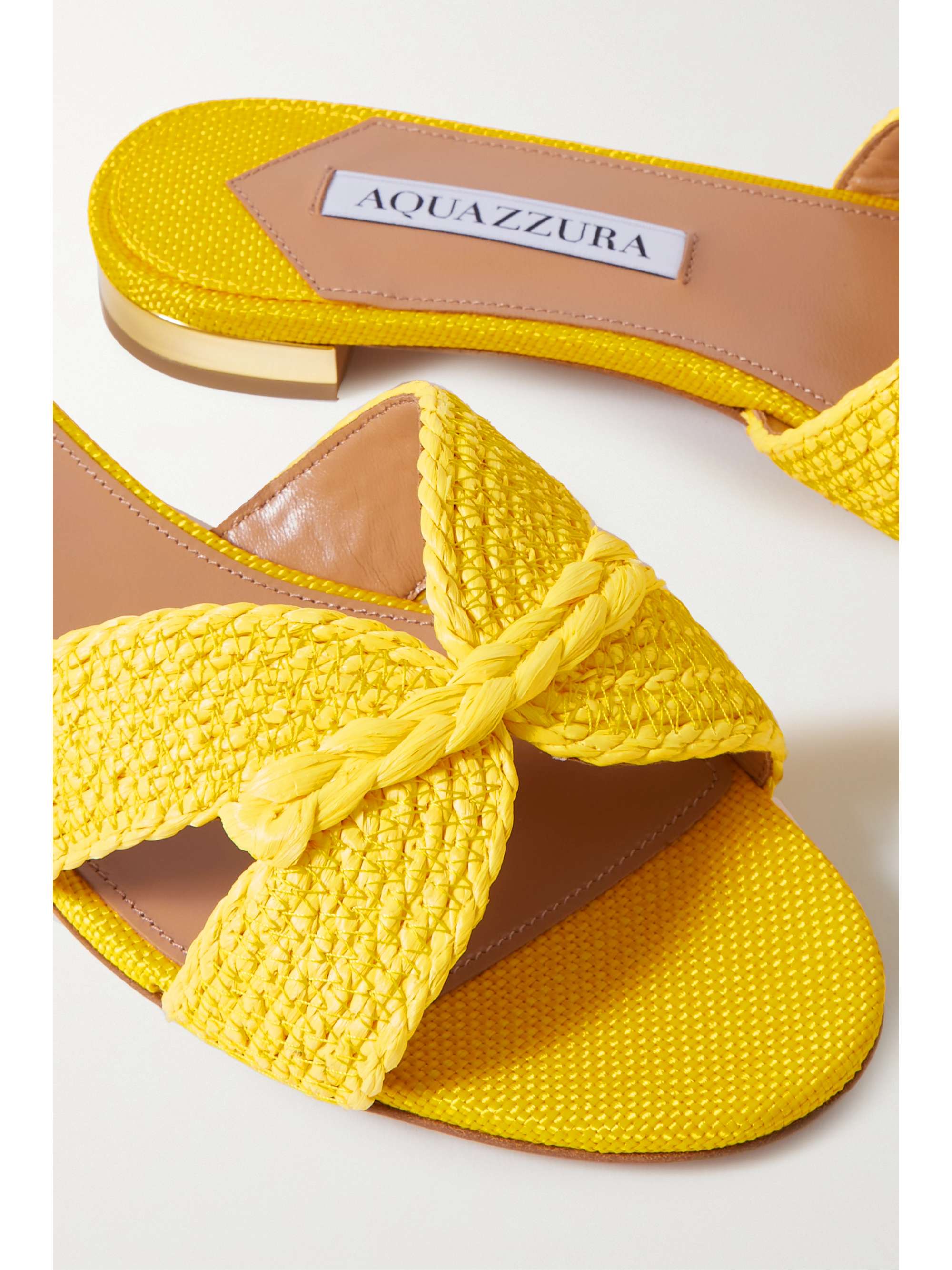AQUAZZURA Rope raffia slides