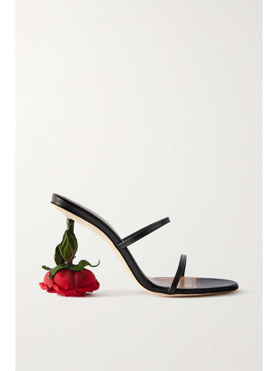 Rose heel sandal in goatskin by Loewe, available on loewe.com for $1600 Bella Hadid Shoes Exact Product 