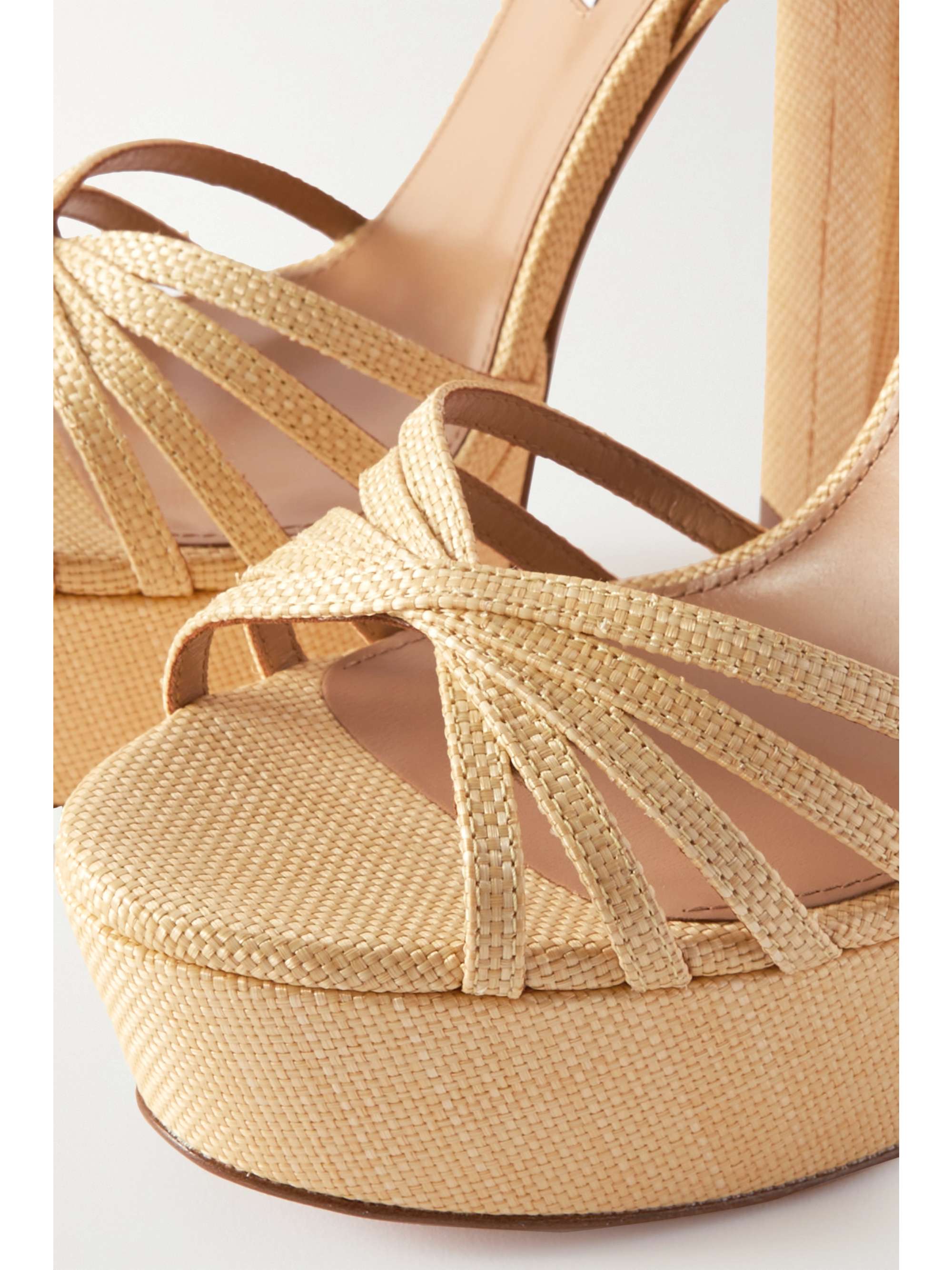 AQUAZZURA Very Claire 130 raffia sandals | NET-A-PORTER