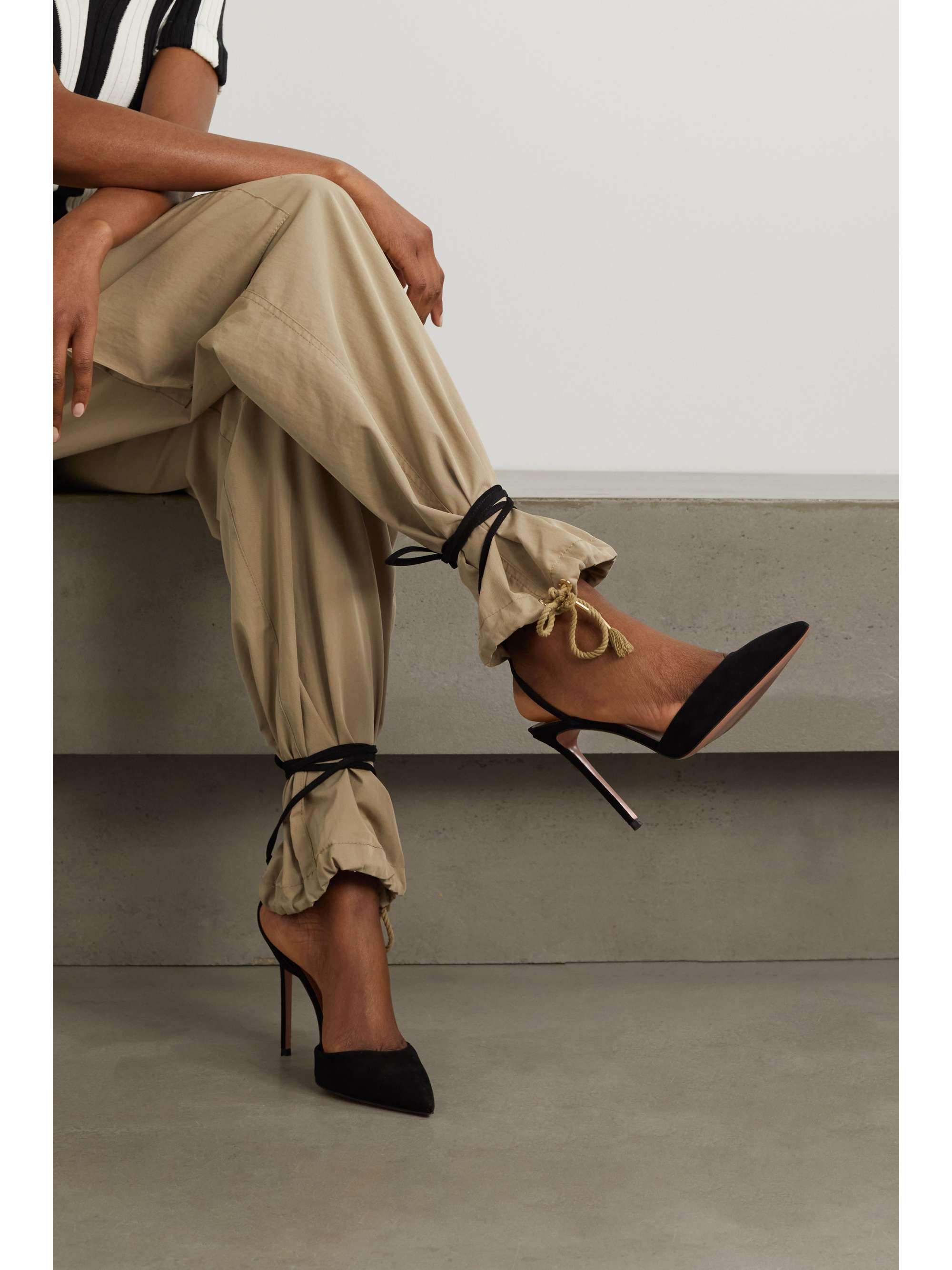 aquazzura lace heels