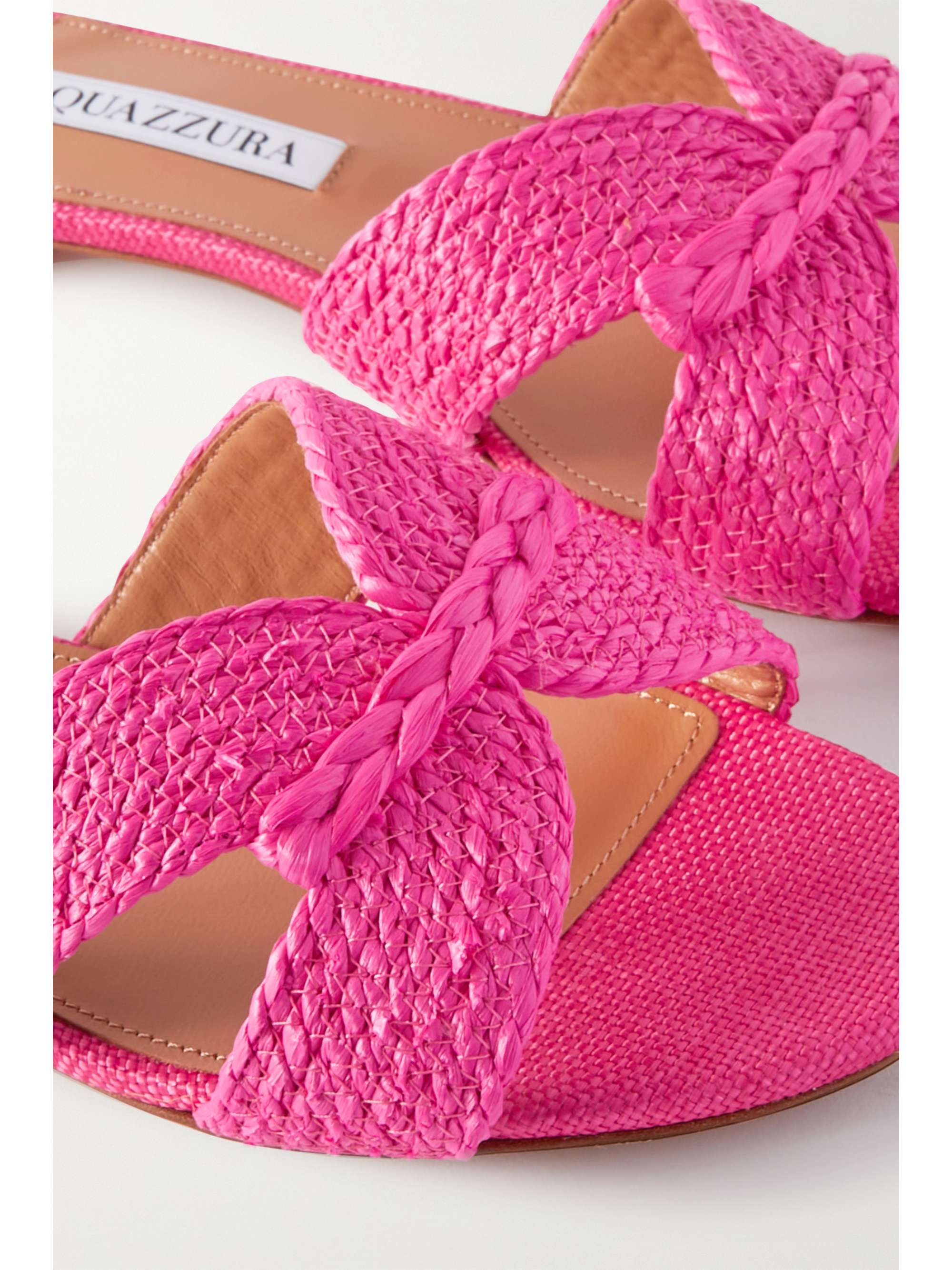 AQUAZZURA Rope raffia slides