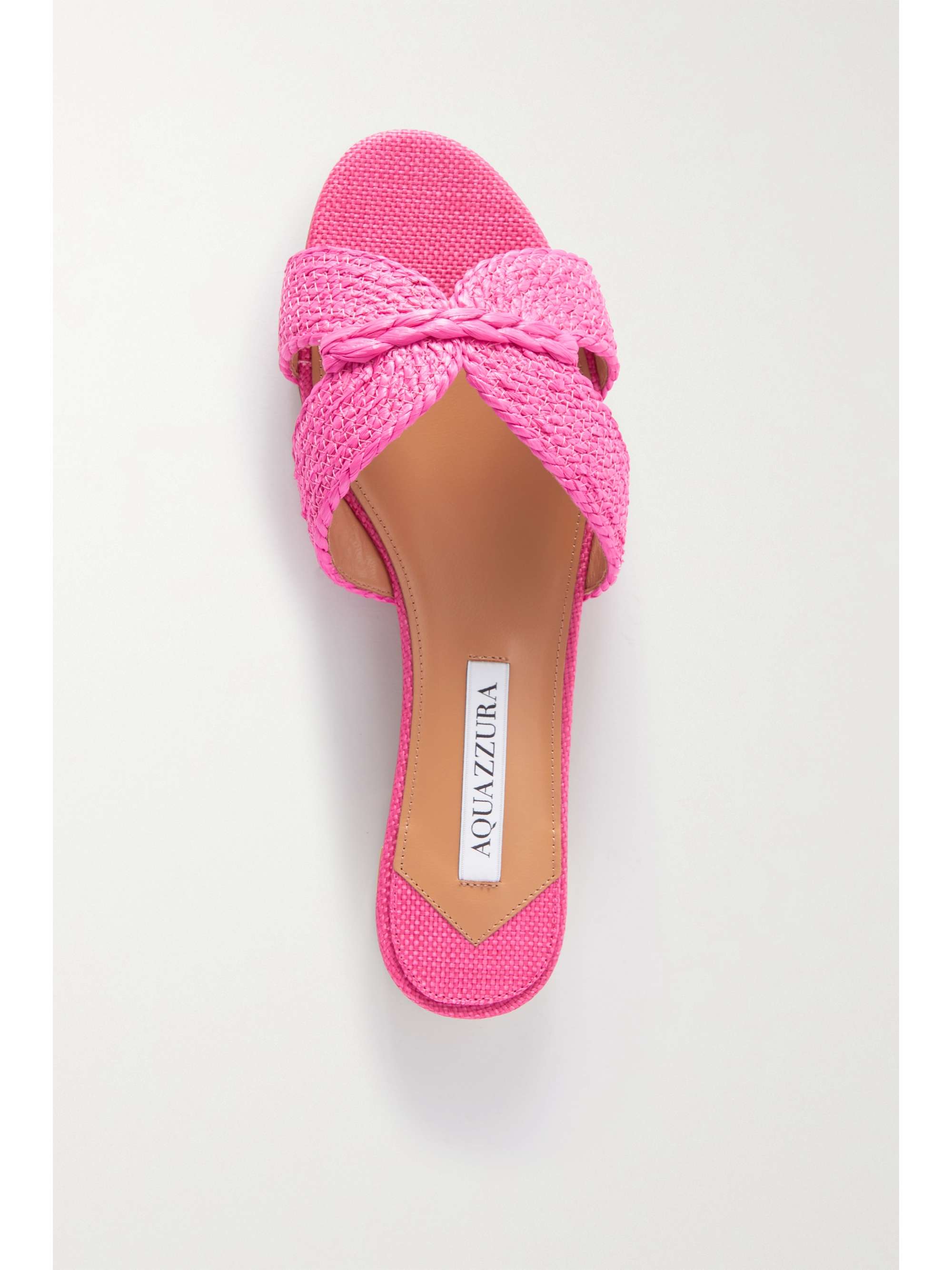 AQUAZZURA Rope raffia slides