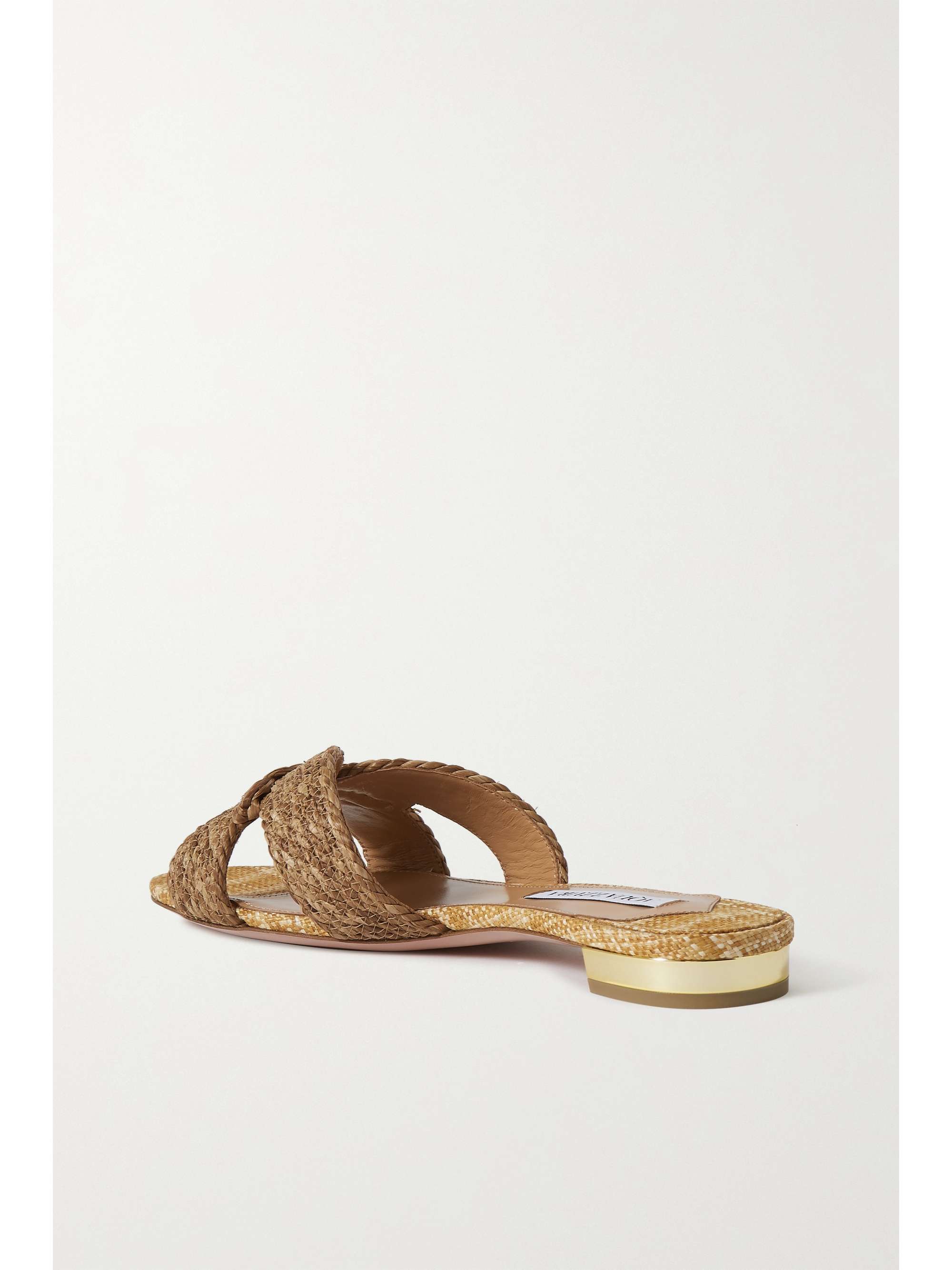AQUAZZURA Rope raffia slides