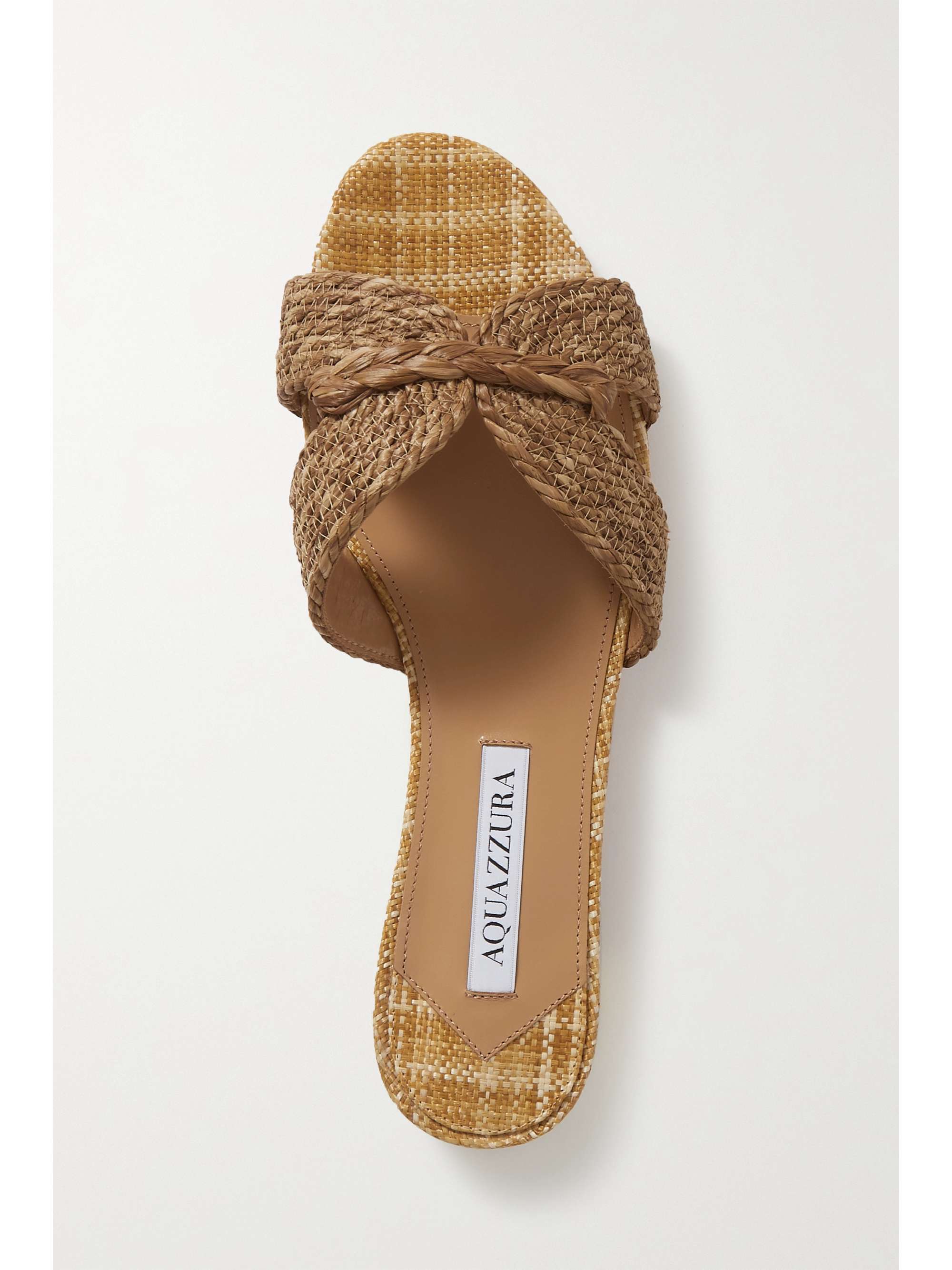 AQUAZZURA Rope raffia slides